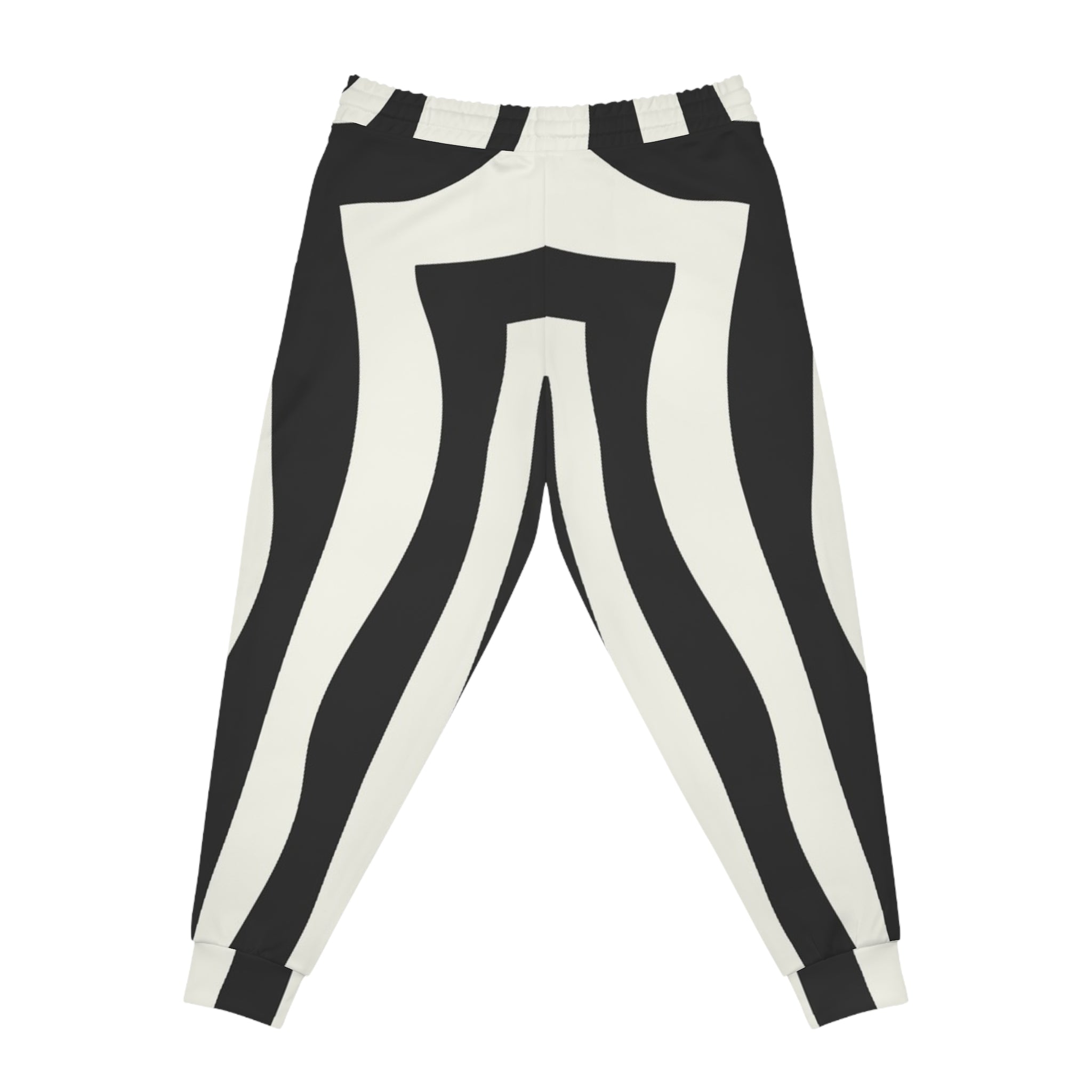 Printify Black and White Striped Joggers 2025