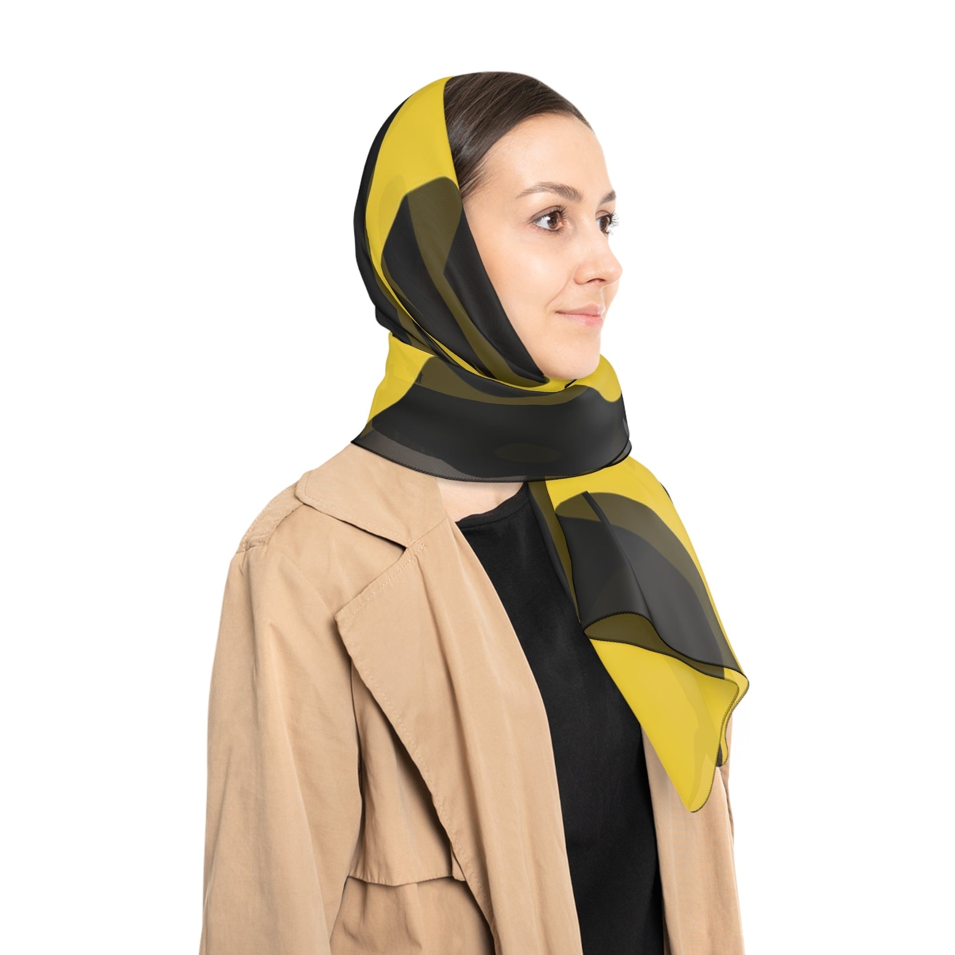 Black and Yellow Cow Print Sheer Scarf, Artsulli - Art is Long, Life is Short, Accessories, , , , , , , 