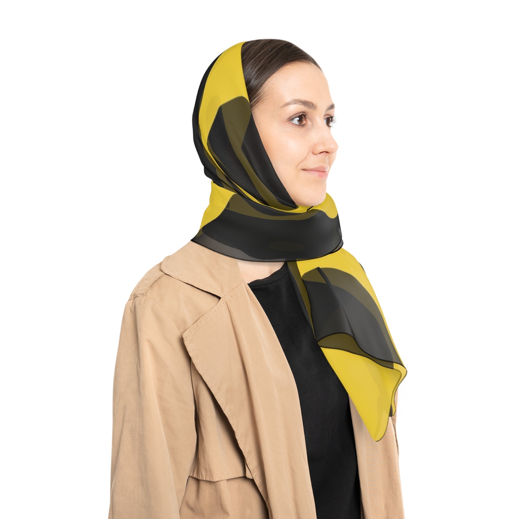Black and Yellow Cow Print Sheer Scarf, Artsulli - Art is Long, Life is Short, Accessories, , , , , , , 