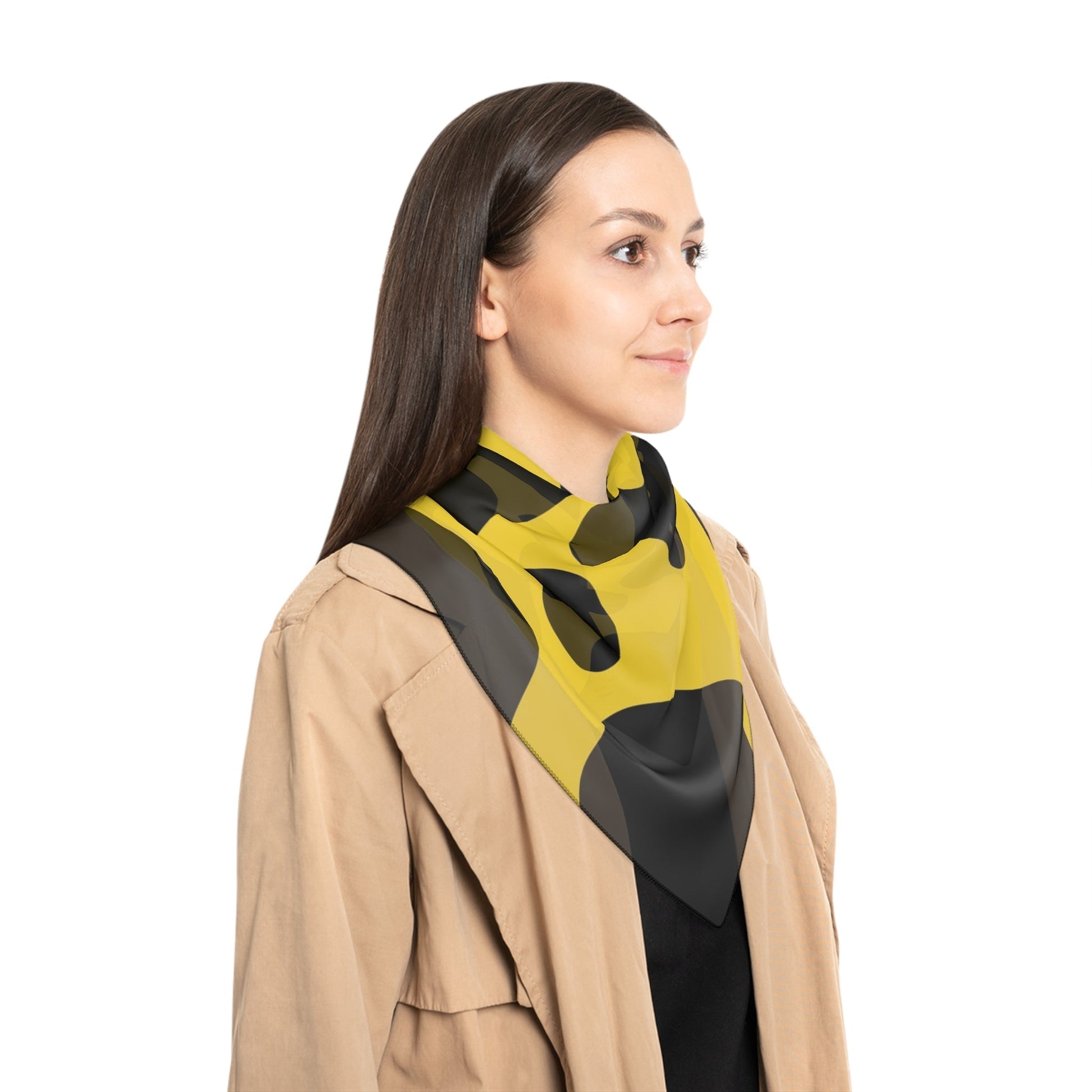 Black and Yellow Cow Print Sheer Scarf, Artsulli - Art is Long, Life is Short, Accessories, , , , , , , 