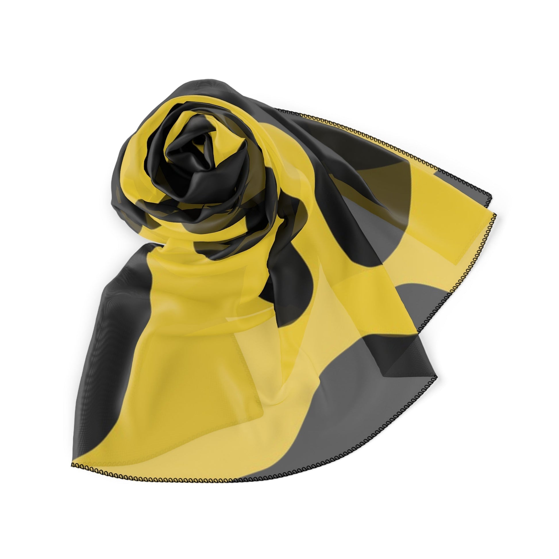 Black and Yellow Cow Print Sheer Scarf, Artsulli - Art is Long, Life is Short, Accessories, , , , , , , 