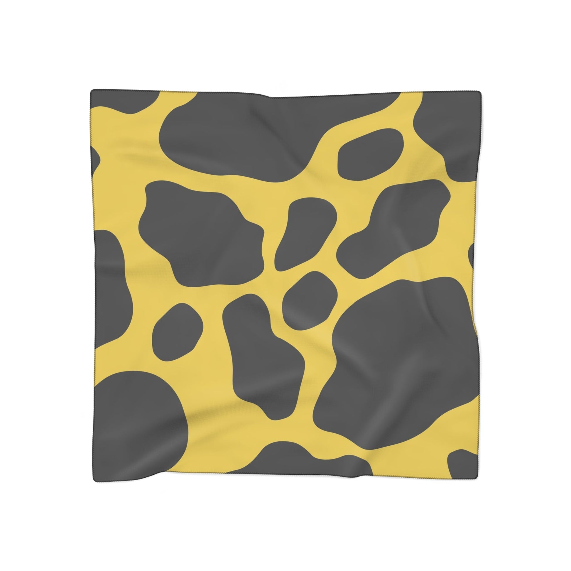 Black and Yellow Cow Print Sheer Scarf, Artsulli - Art is Long, Life is Short, Accessories, Color, Poly voile, Size, 50" × 50", , , 10728043502450255274