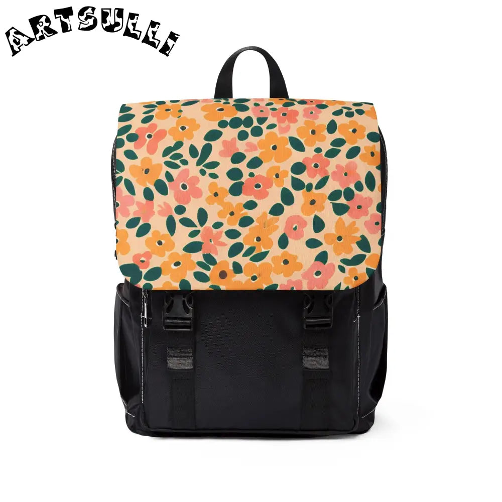 JAKKOUTTHEBXX Black Backpack with Floral Flap 2025