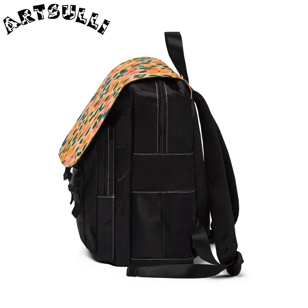 Black Backpack with Floral Flap, Artsulli - Art is Long, Life is Short, Bags, , , , , , , 