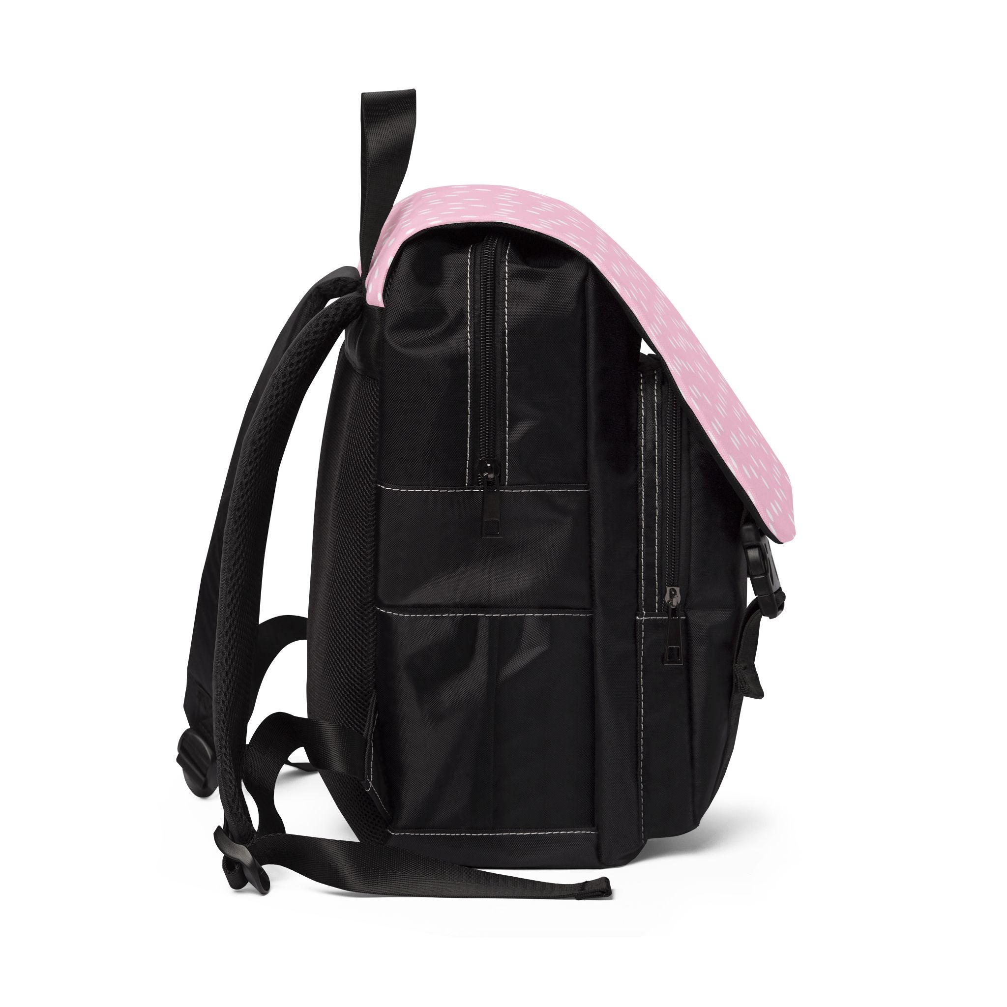 Black Backpack with Pink Polka Dot Flap, Artsulli - Art is Long, Life is Short, Bags, , , , , , , 