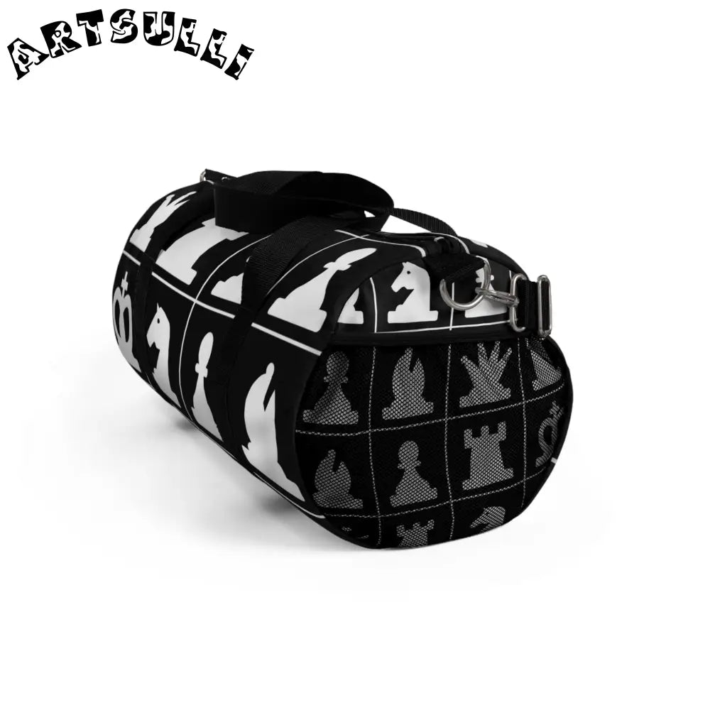 JAKKOUTTHEBXX Black Chess Pattern Duffel Bag 2025