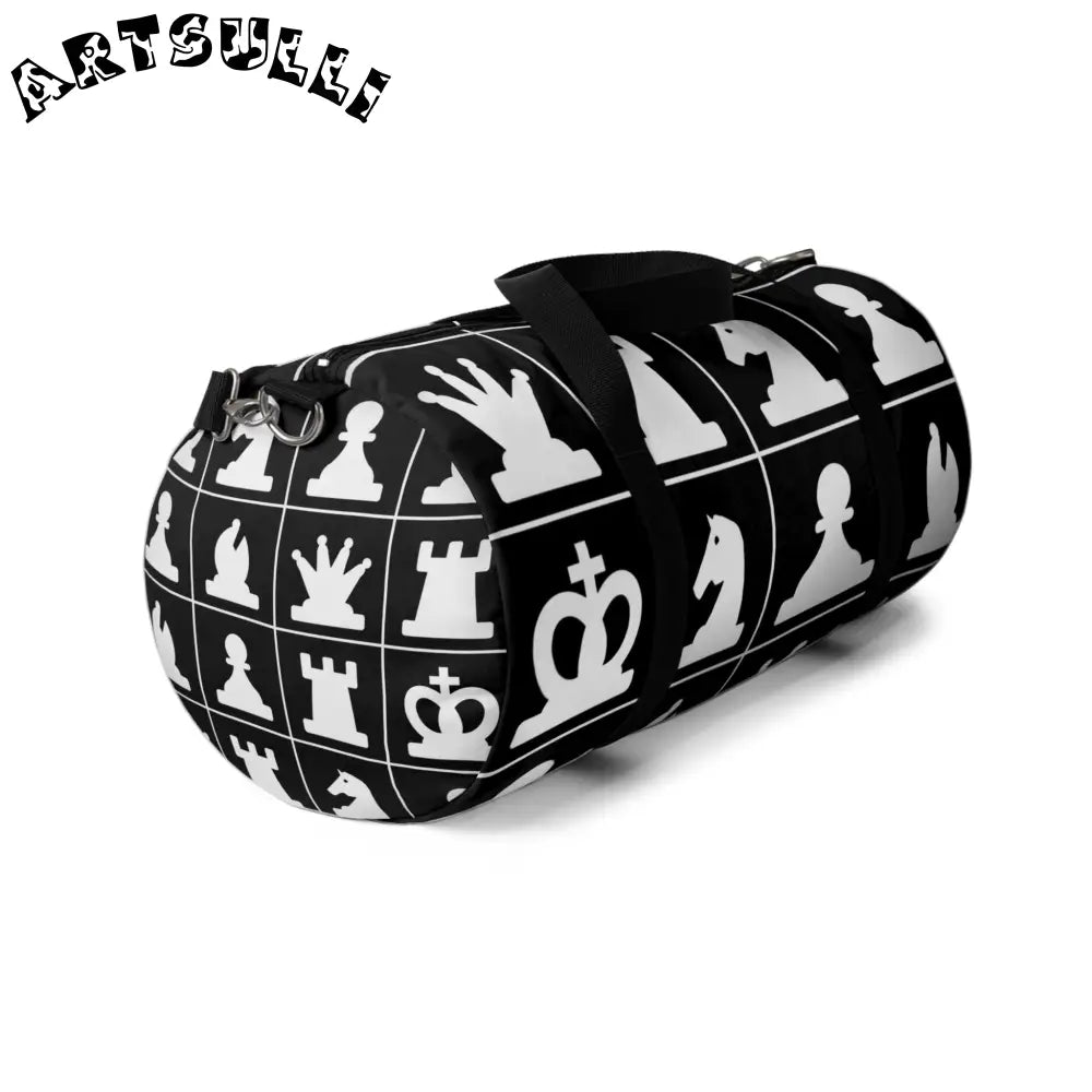 JAKKOUTTHEBXX Black Chess Pattern Duffel Bag 2025
