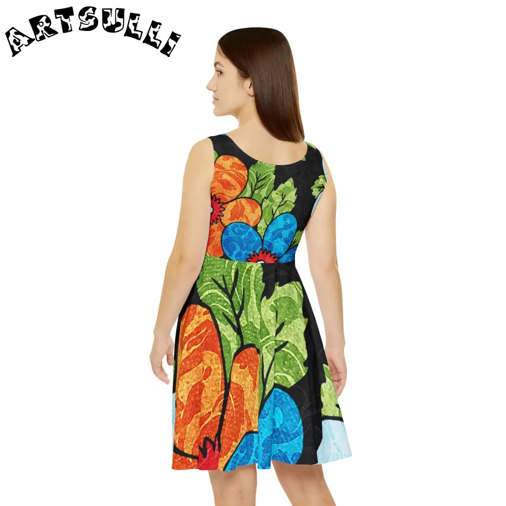 JAKKOUTTHEBXX Black Floral Custom Skater Dress 2025