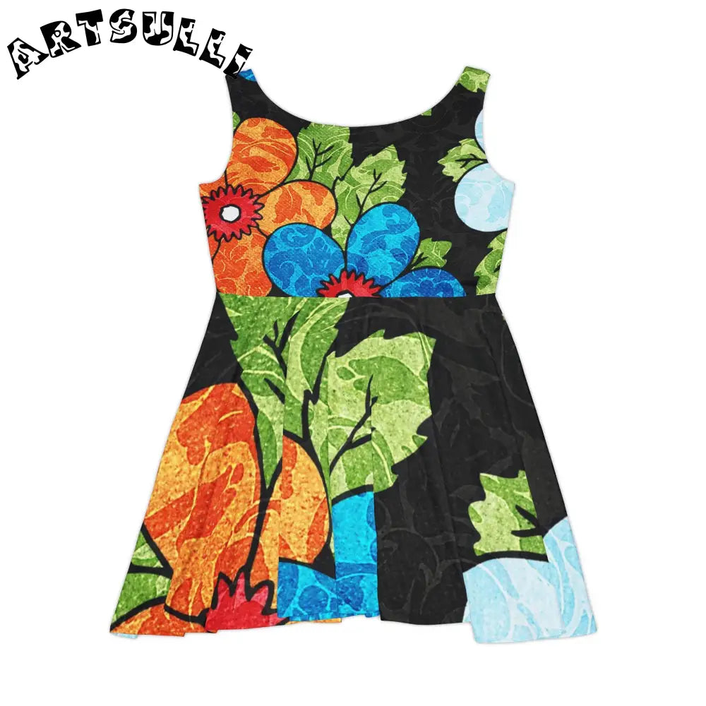 JAKKOUTTHEBXX Black Floral Custom Skater Dress 2025