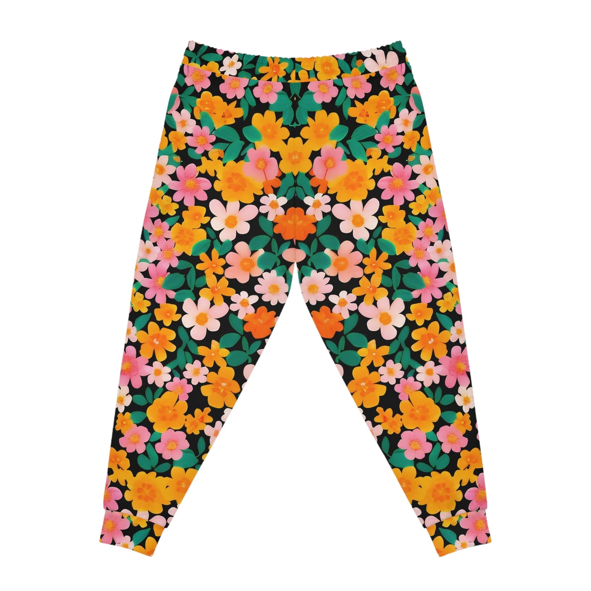 Black Floral Print Joggers, Artsulli - Art is Long, Life is Short, All Over Prints, , , , , , , 