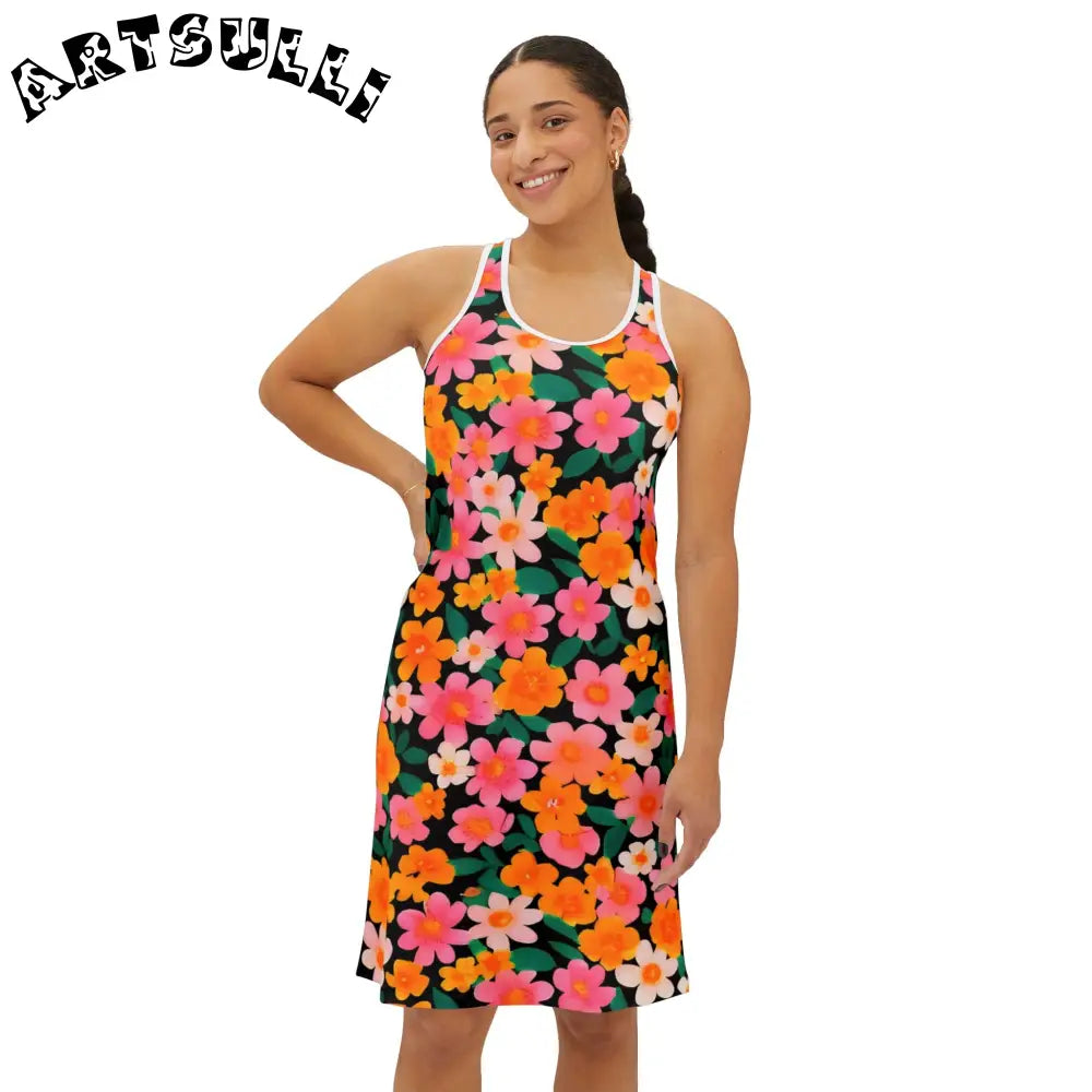 JAKKOUTTHEBXX Black Floral Tank Mini Dress 2025