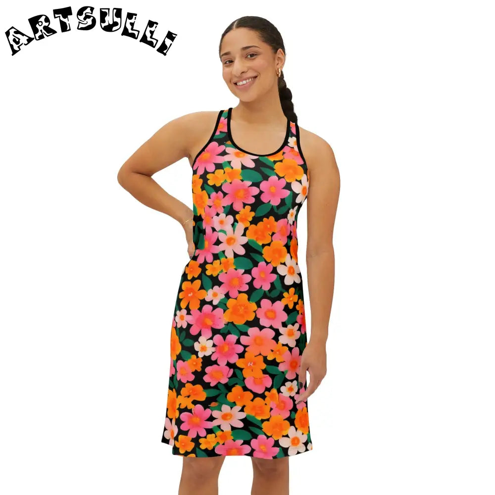 JAKKOUTTHEBXX Black Floral Tank Mini Dress 2025