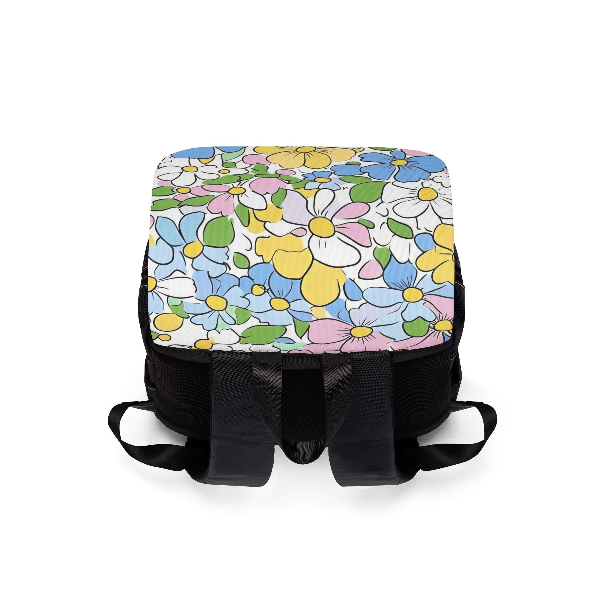 Black Oxford Backpack with Floral Flap, Artsulli - Art is Long, Life is Short, Bags, , , , , , , 