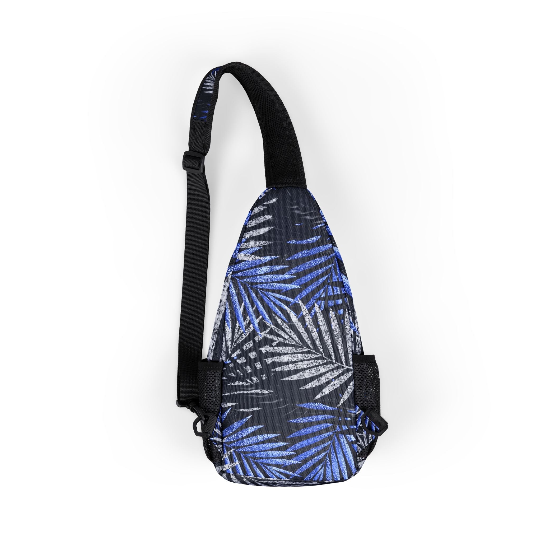 Black Palm Leaf Print Chest Bag, Artsulli - Art is Long, Life is Short, Bags, , , , , , , 