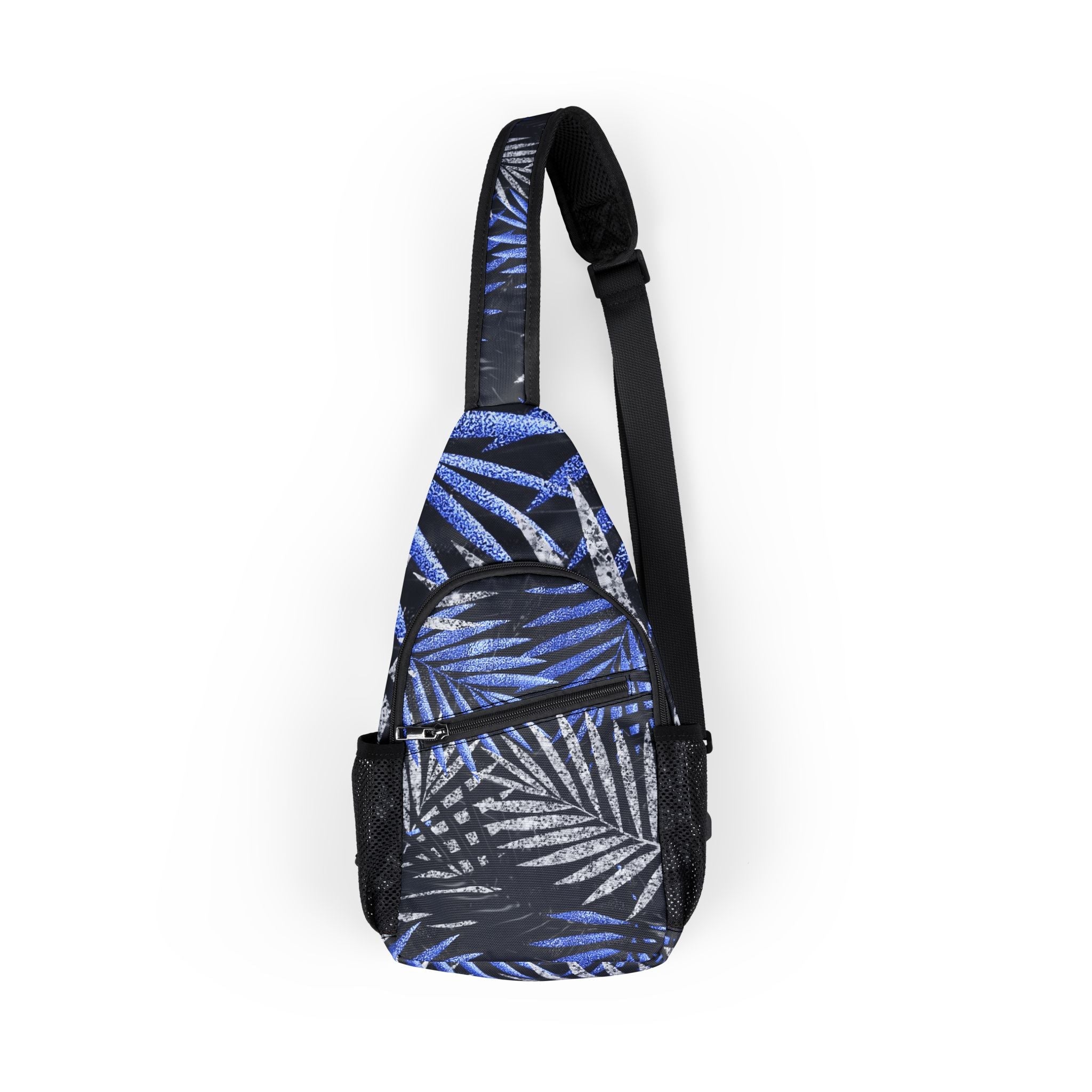 Black Palm Leaf Print Chest Bag, Artsulli - Art is Long, Life is Short, Bags, Size, One size, , , , , 17127985883056186837
