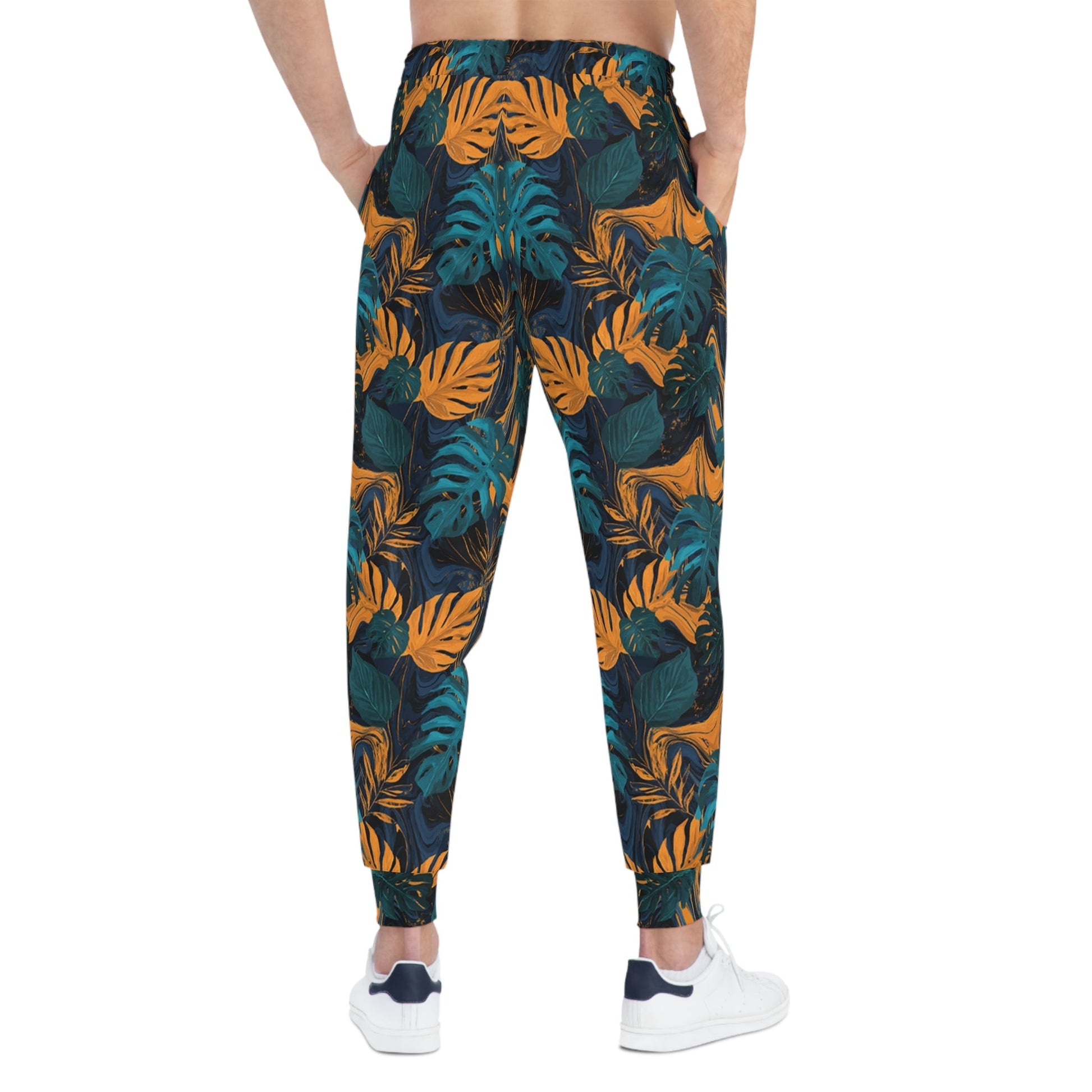 Black Tropical Leaf Joggers, Artsulli - Art is Long, Life is Short, All Over Prints, , , , , , , 