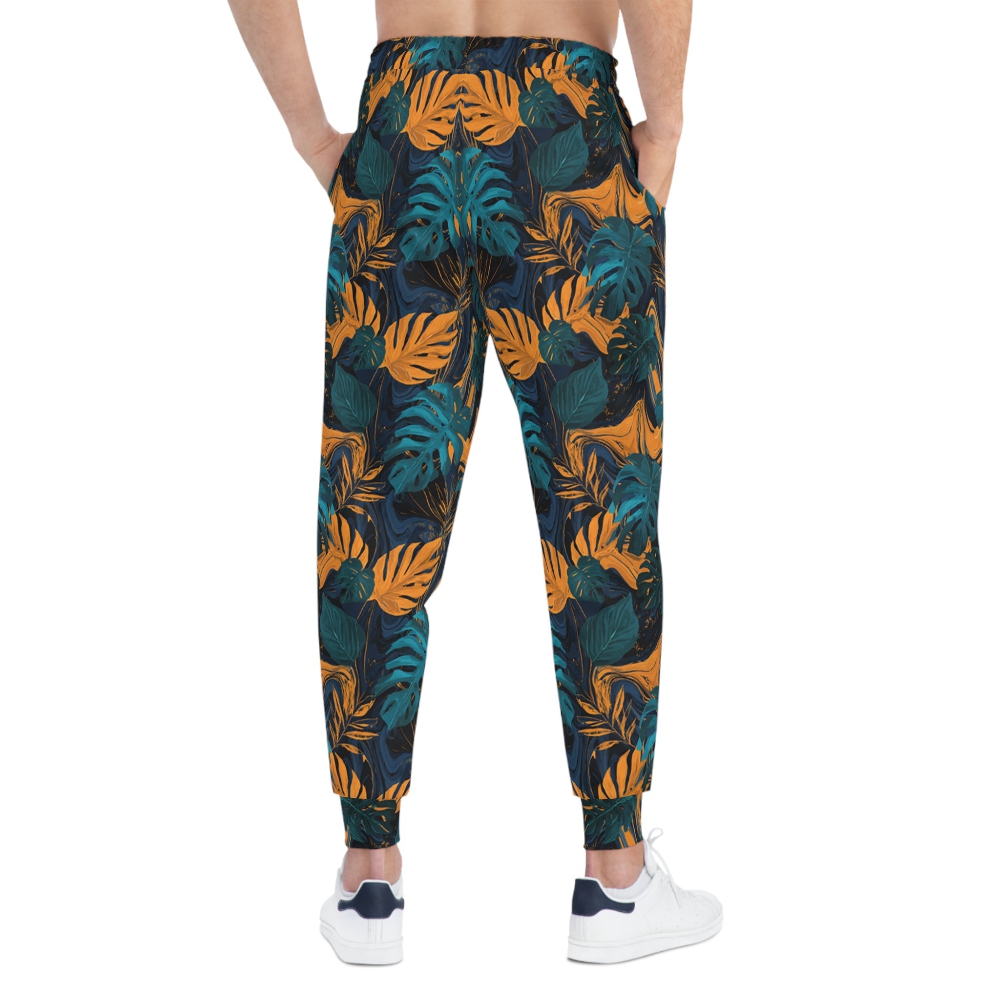 Black Tropical Leaf Joggers, Artsulli - Art is Long, Life is Short, All Over Prints, , , , , , , 