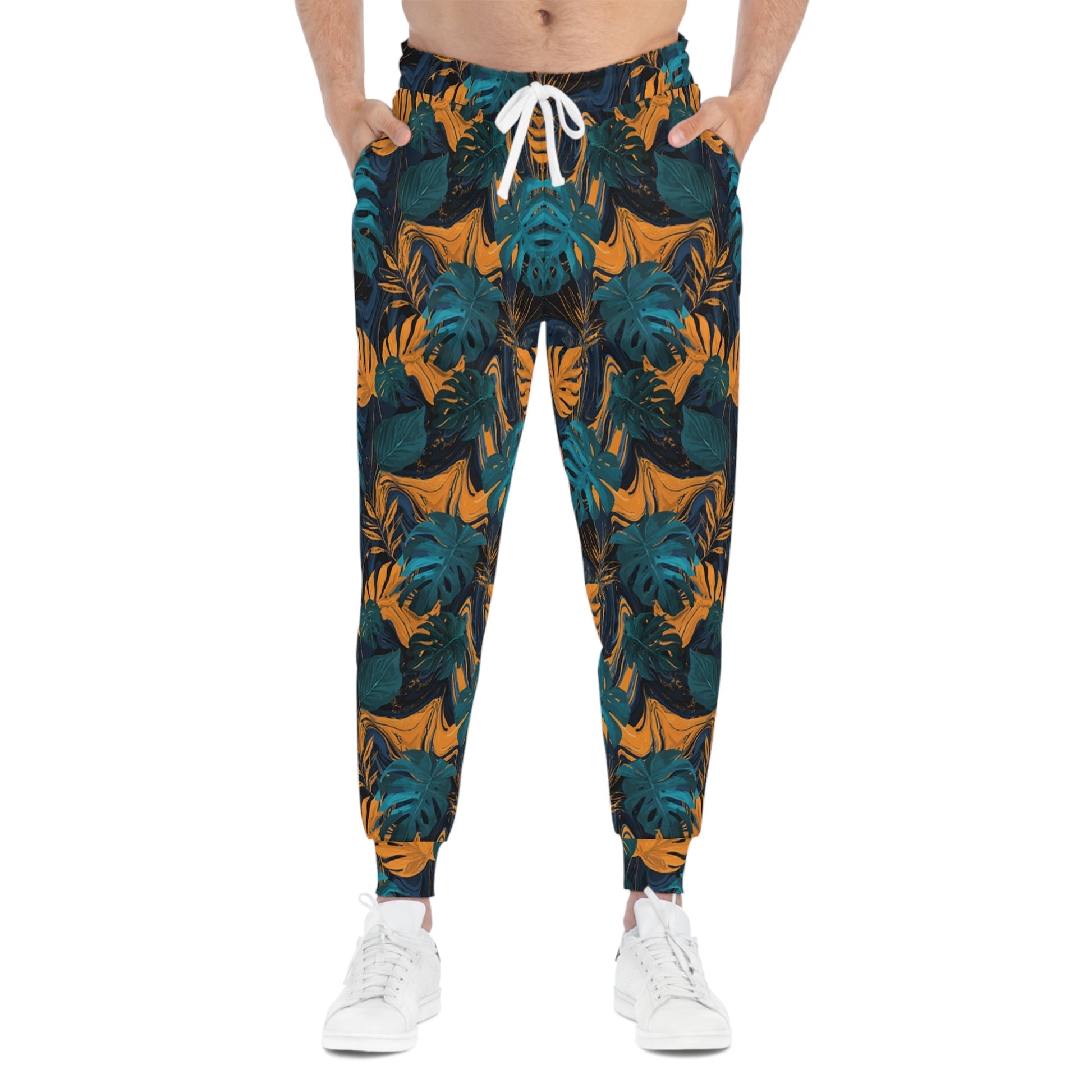 Black Tropical Leaf Joggers, Artsulli - Art is Long, Life is Short, All Over Prints, , , , , , , 
