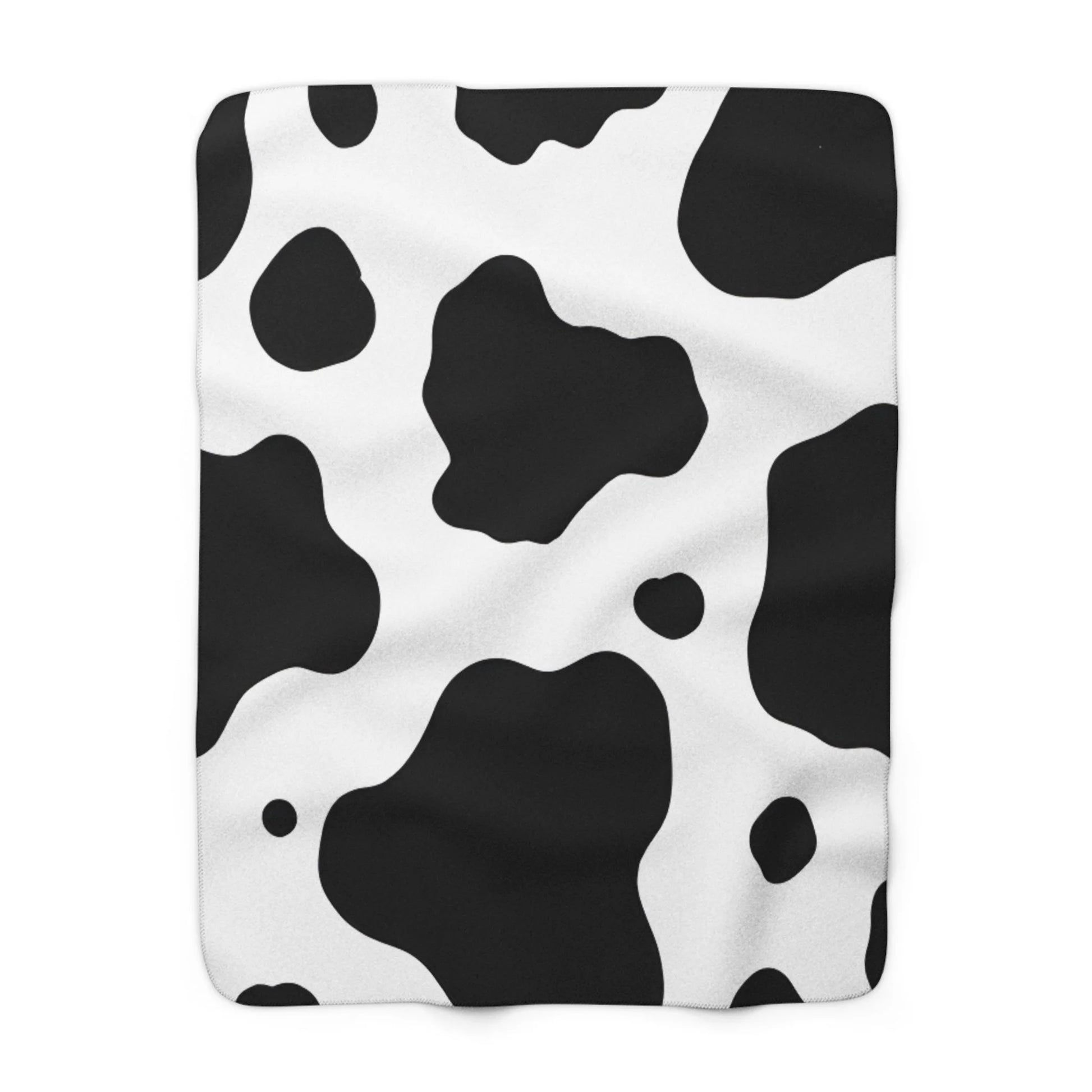 Black White Cow Print Cozy Fleece Blanket, Artsulli - Art is Long, Life is Short, Home Decor, Size, 50" × 60", , , , , 33825961008481