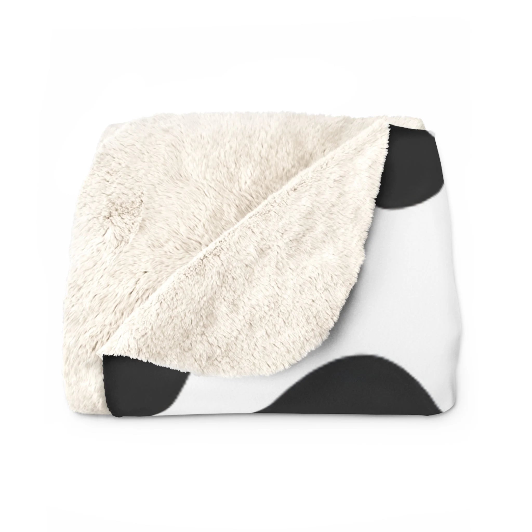 Black White Cow Print Cozy Fleece Blanket, Artsulli - Art is Long, Life is Short, Home Decor, , , , , , , 