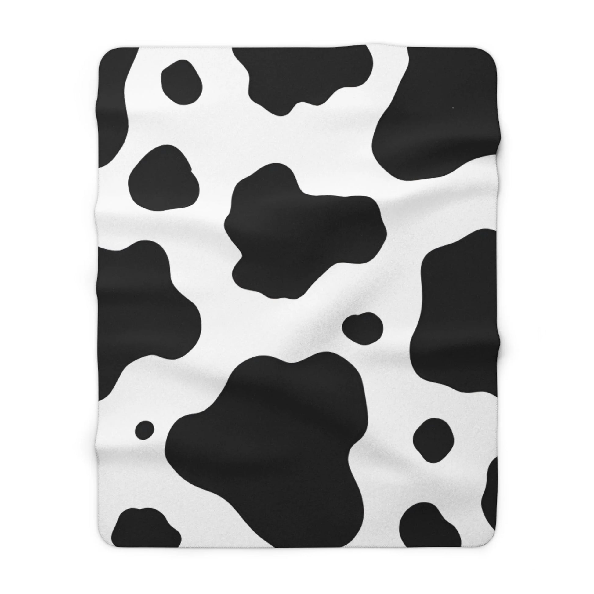 Black White Cow Print Cozy Fleece Blanket, Artsulli - Art is Long, Life is Short, Home Decor, Size, 60" × 80", , , , , 33812405527978