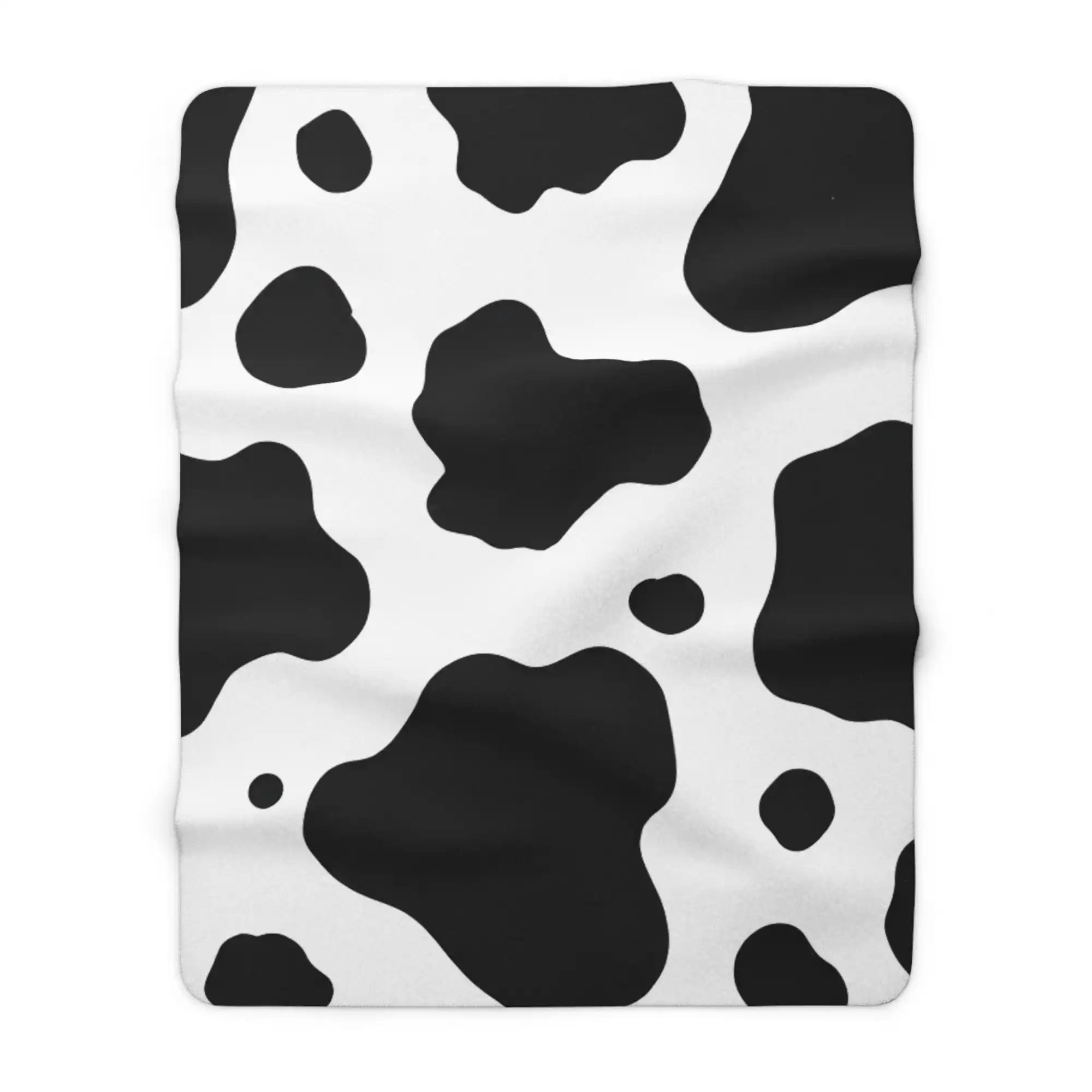 Cow Print Focus Sherpa Fleece Blanket, Artsulli - Art is Long, Life is Short, Home Decor, Size, 60" × 80", , , , , 33812405527978