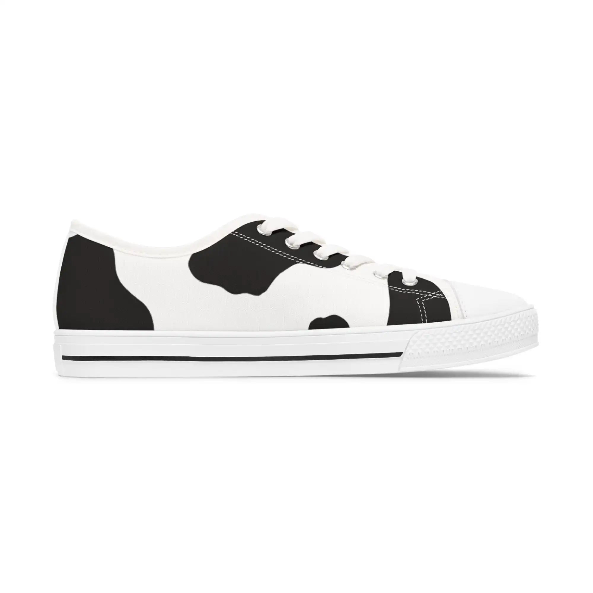 Cow Print Focus Women's Low Top Sneakers, Artsulli - Art is Long, Life is Short, Shoes, , , , , , , 