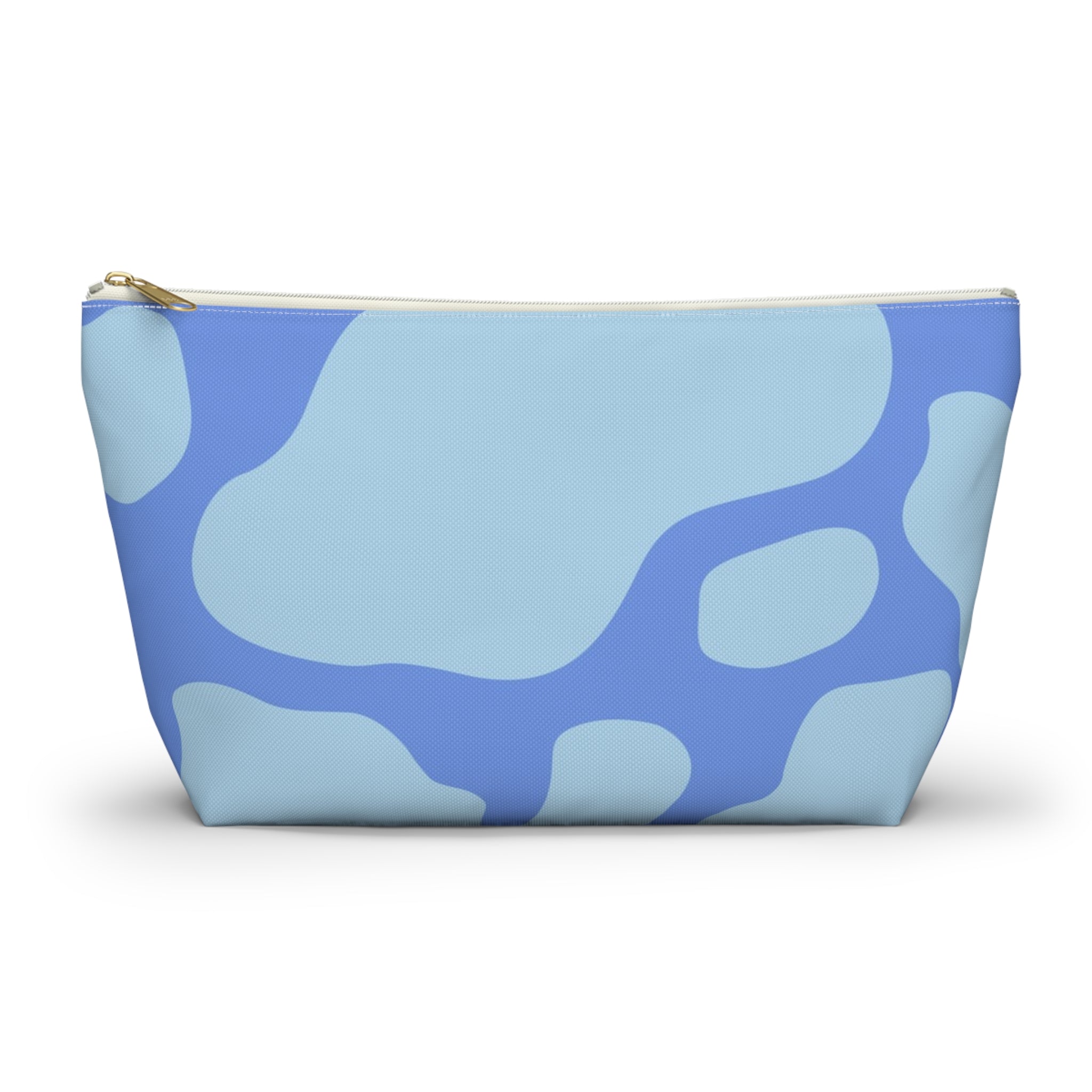 Blue Abstract Pattern Pouch, Artsulli - Art is Long, Life is Short, Bags, Size, Large, Color, White zipper, , , 97100412799455322022