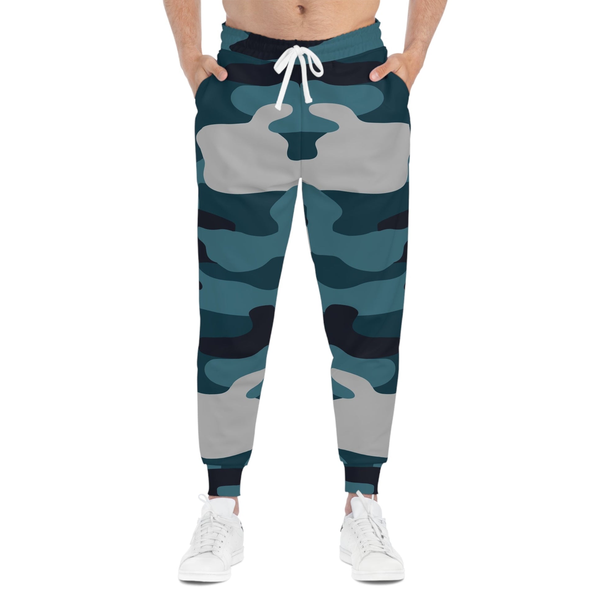Printify Blue and Gray Camo Joggers 2025