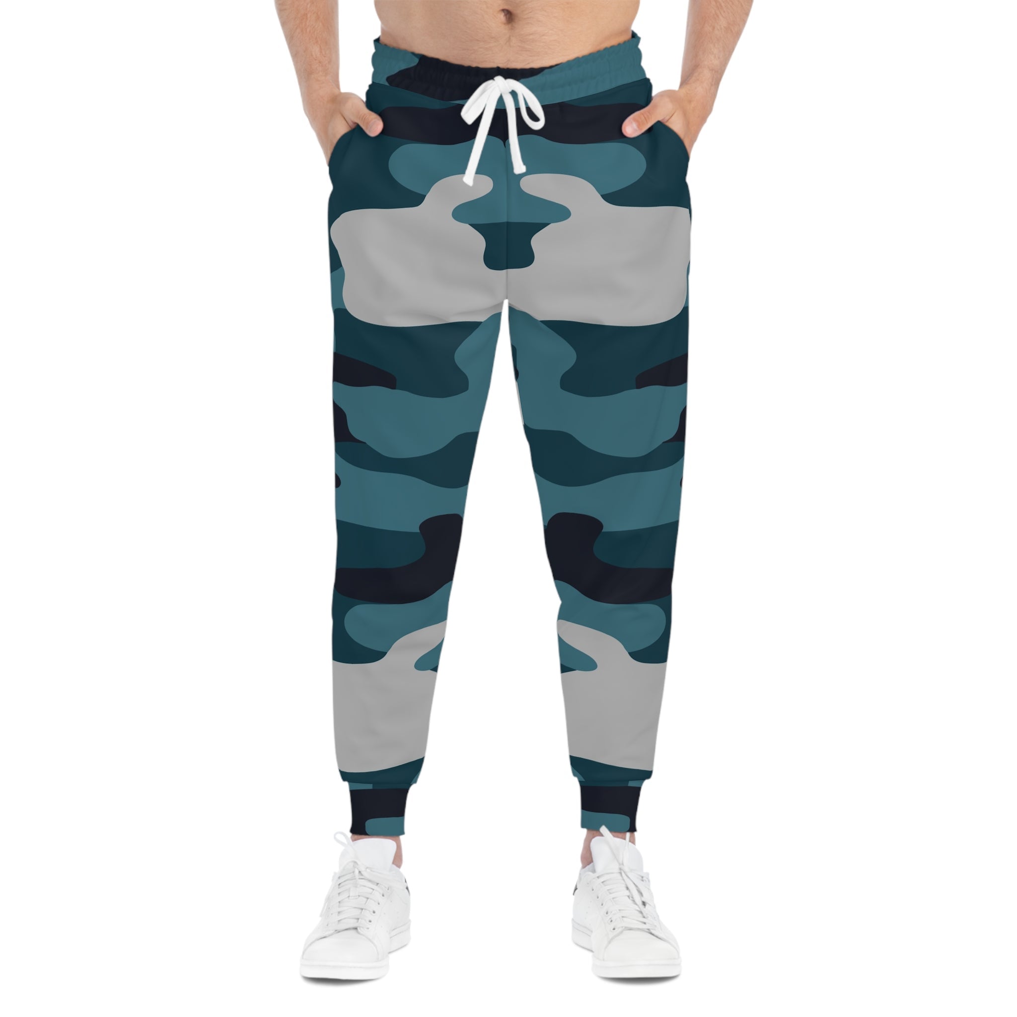 Printify Blue and Gray Camo Joggers 2025