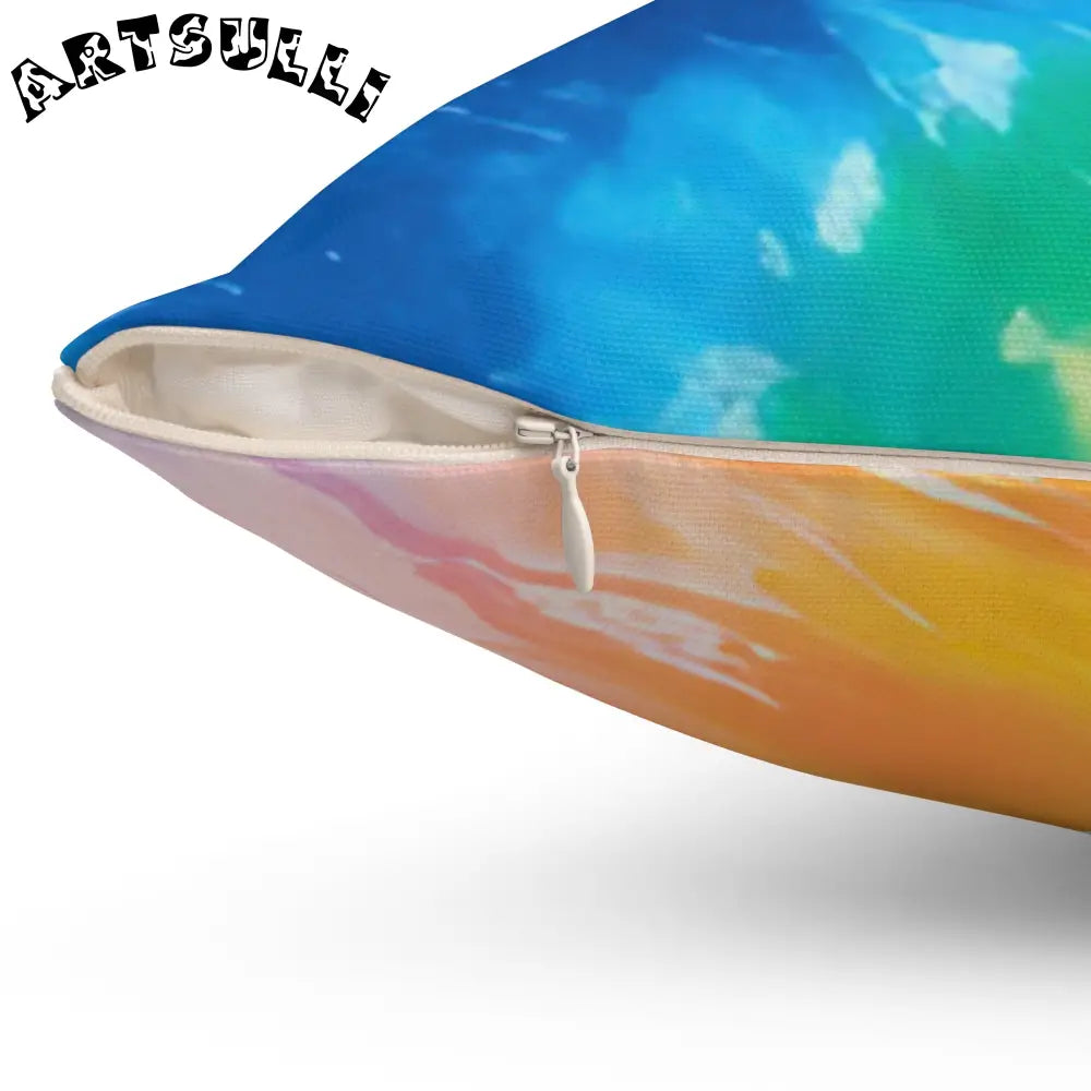 Blue and Green Tie-Dye Throw Pillow, Artsulli - Art is Long, Life is Short, Home Decor, , , , , , , 