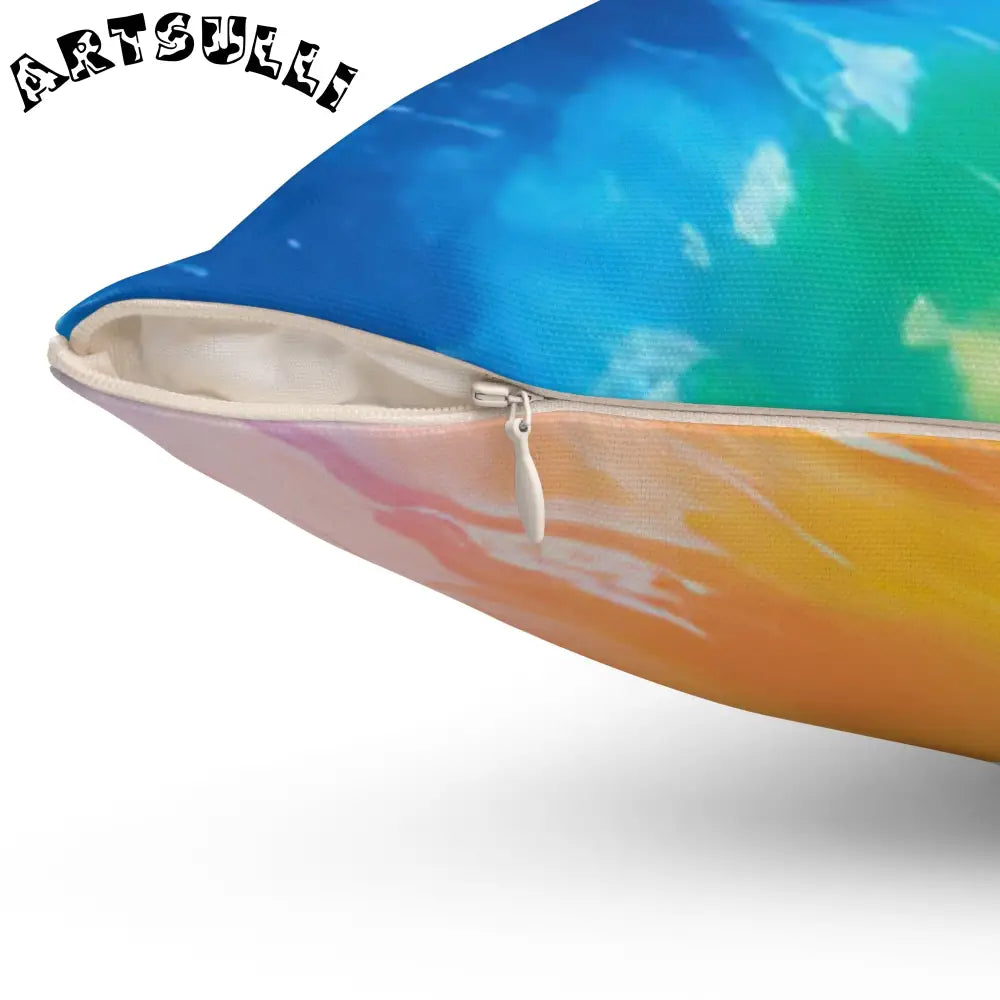 Blue and Green Tie-Dye Throw Pillow, Artsulli - Art is Long, Life is Short, Home Decor, , , , , , , 