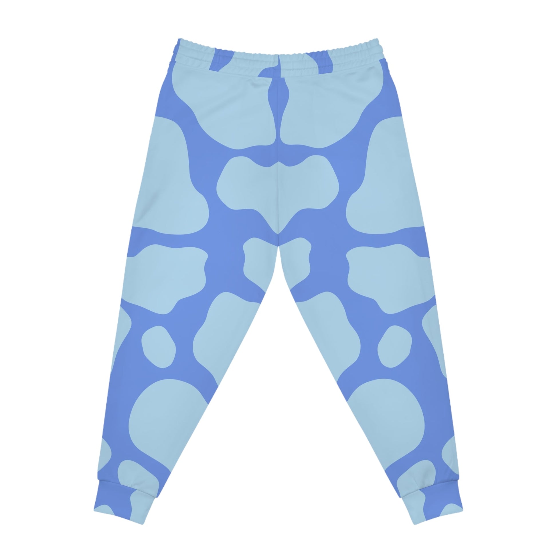 Blue and Light Blue Cow Print Joggers, Artsulli - Art is Long, Life is Short, All Over Prints, , , , , , , 