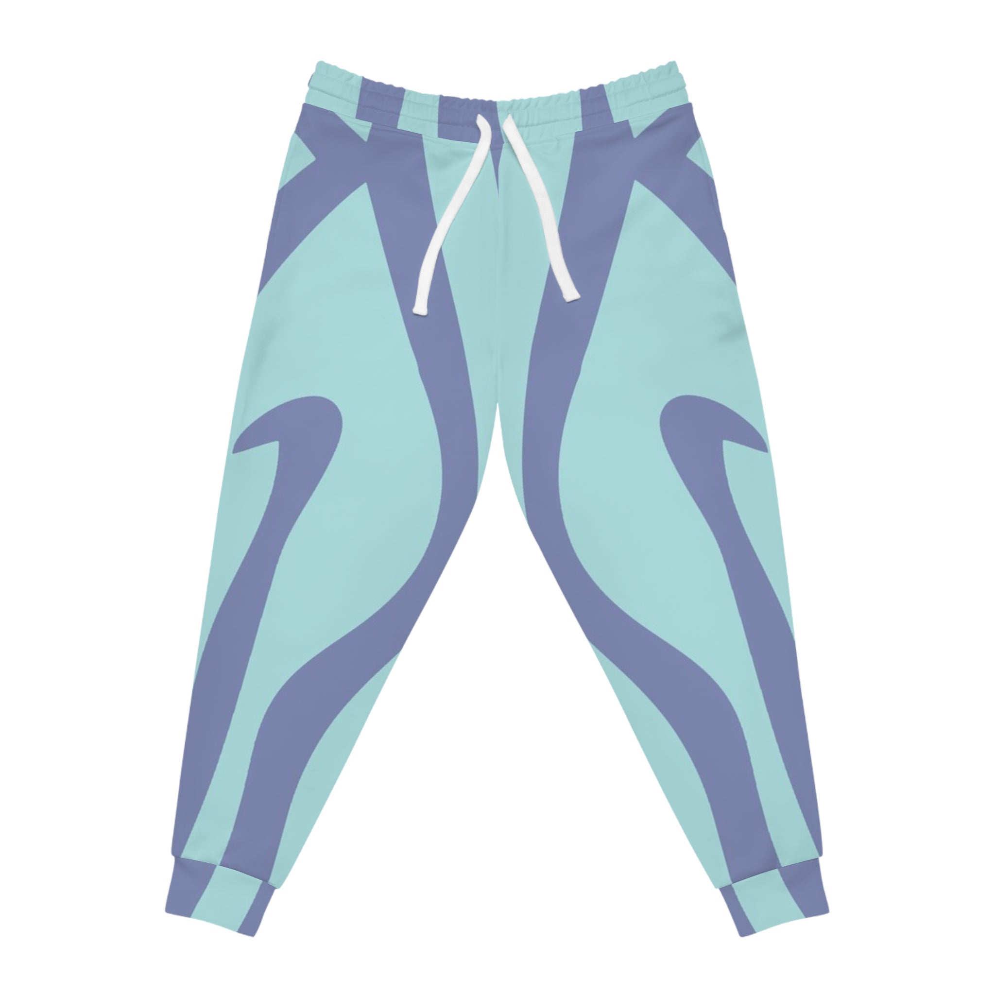 Printify Blue and Mint Green Striped Joggers 2025