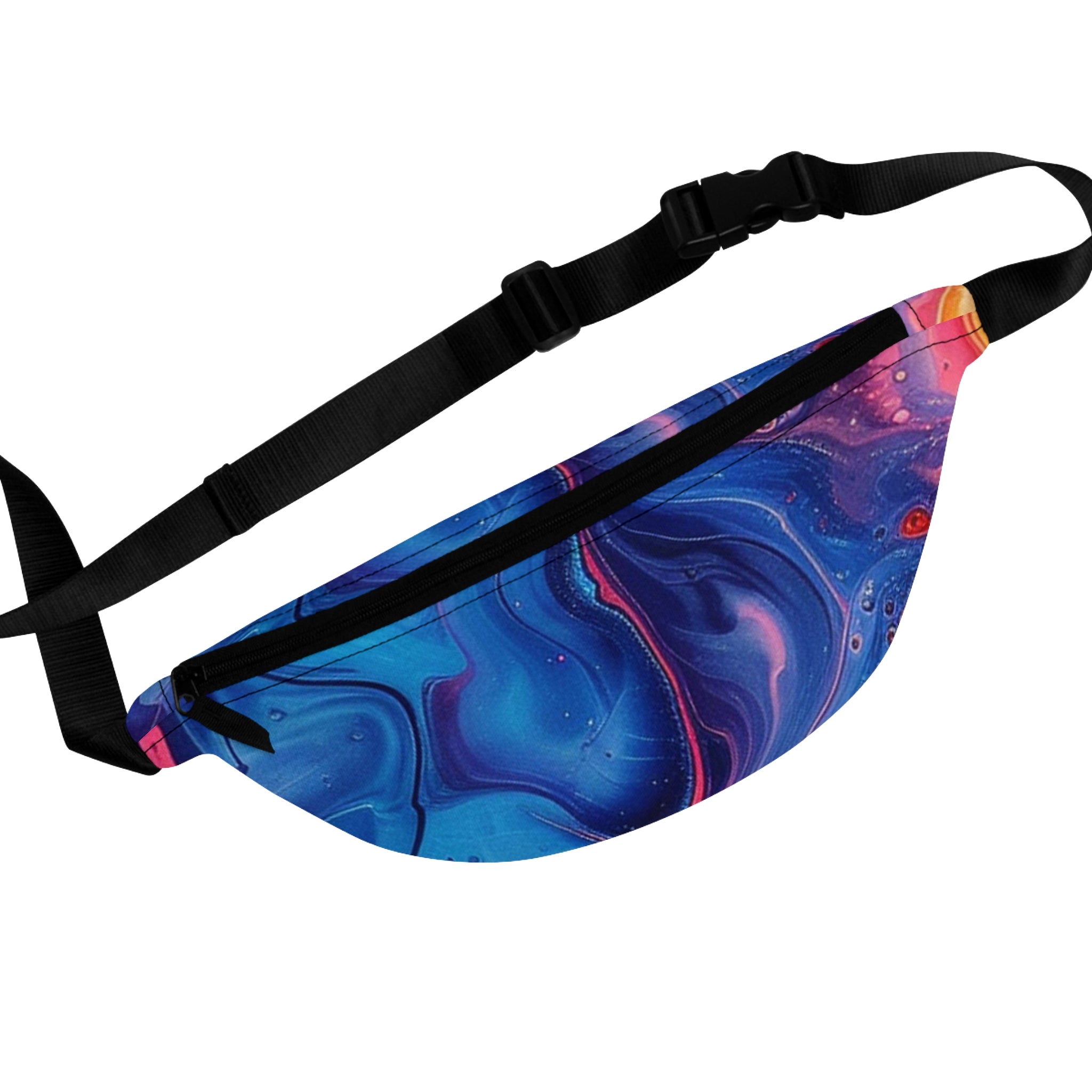 Blue and Pink Swirl Fanny Pack, Artsulli - Art is Long, Life is Short, Bags, Size, One size, , , , , 19431421170386202006