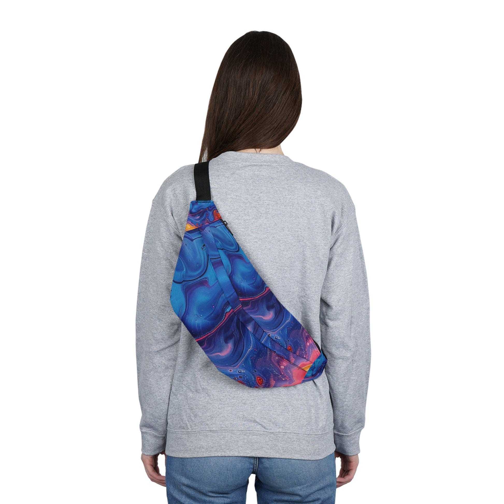 Blue and Purple Swirl Fanny Pack, Artsulli - Art is Long, Life is Short, Bags, , , , , , , 