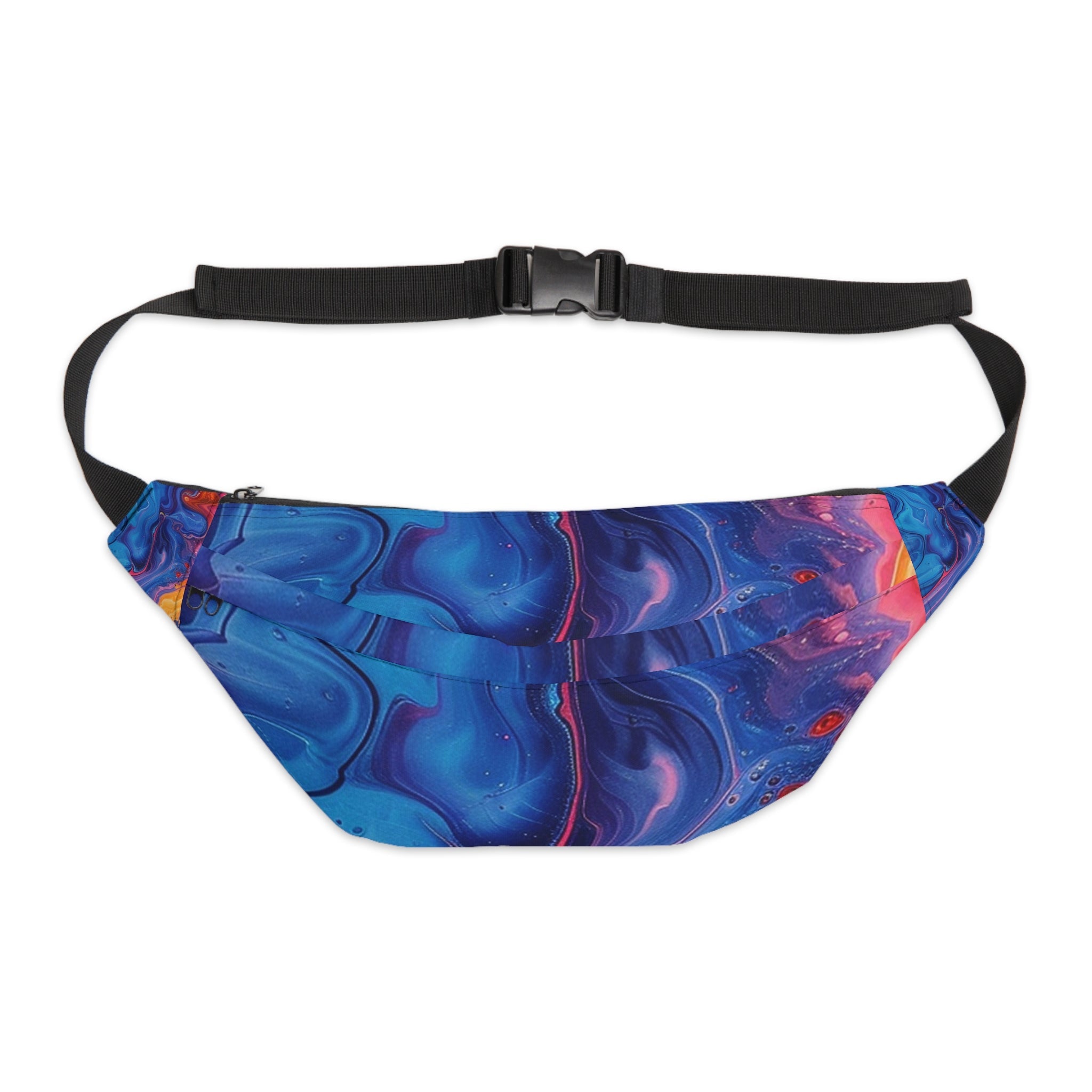 Blue and Purple Swirl Fanny Pack, Artsulli - Art is Long, Life is Short, Bags, Size, 8" × 9" × 4'', , , , , 10079224243493077674