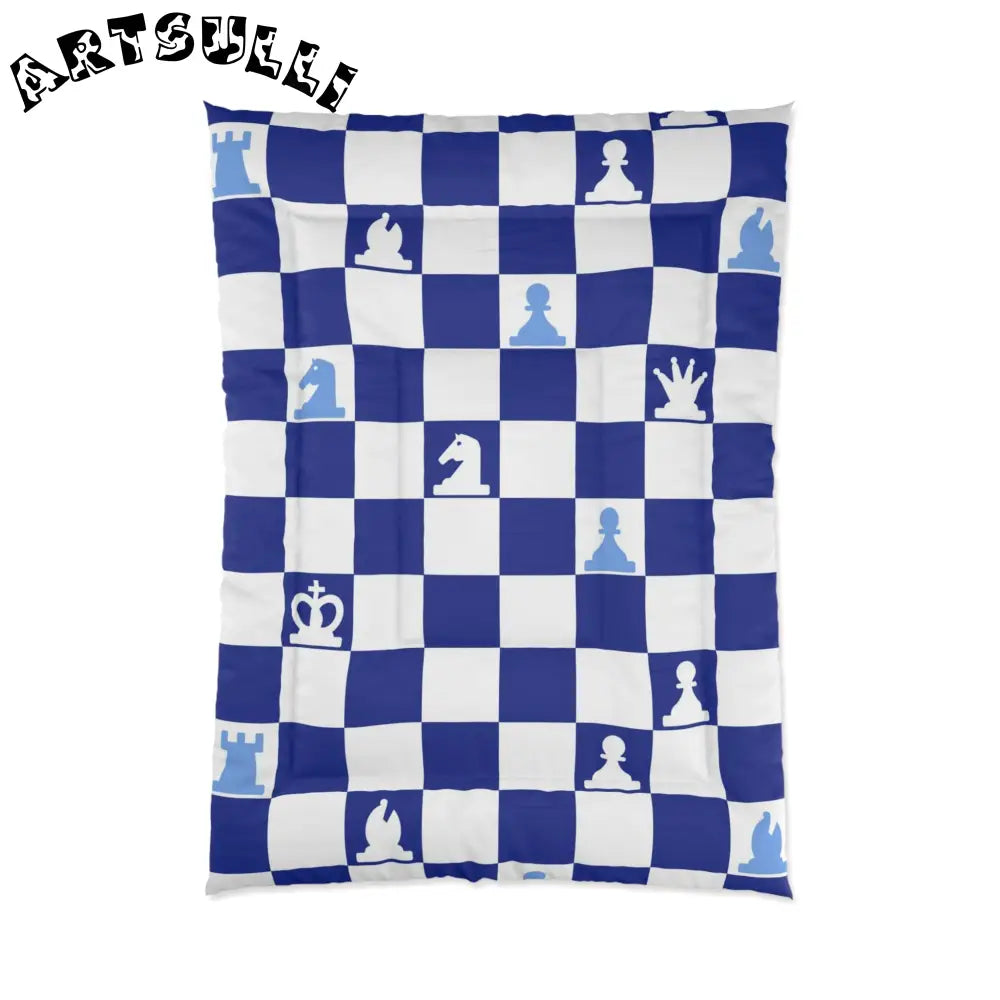JAKKOUTTHEBXX Blue and White Checkered Comforter 2025