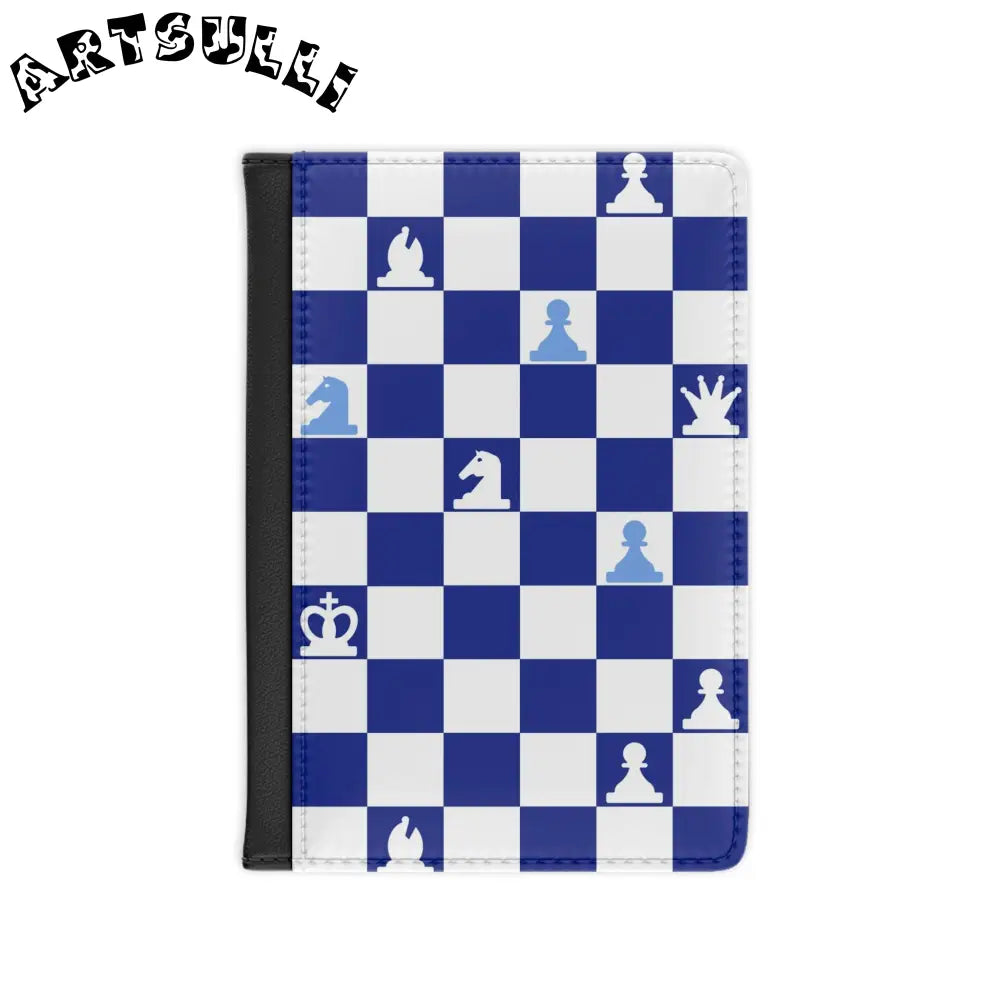 Blue and White Chessboard Passport Cover, Artsulli - Art is Long, Life is Short, Accessories, Size, 3.9" x 5.8", Color, Black, , , 18691857776718674569