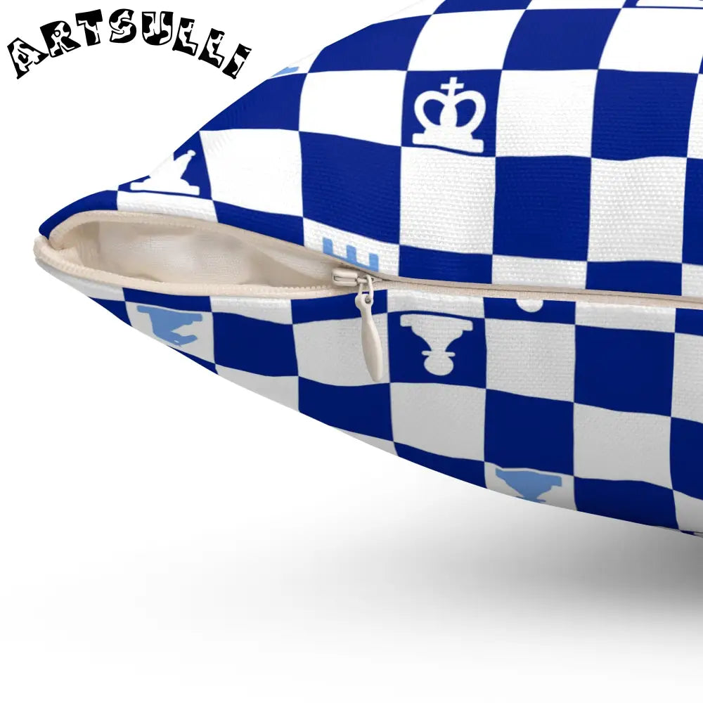 Blue and White Chessboard Throw Pillow, Artsulli - Art is Long, Life is Short, Home Decor, , , , , , , 
