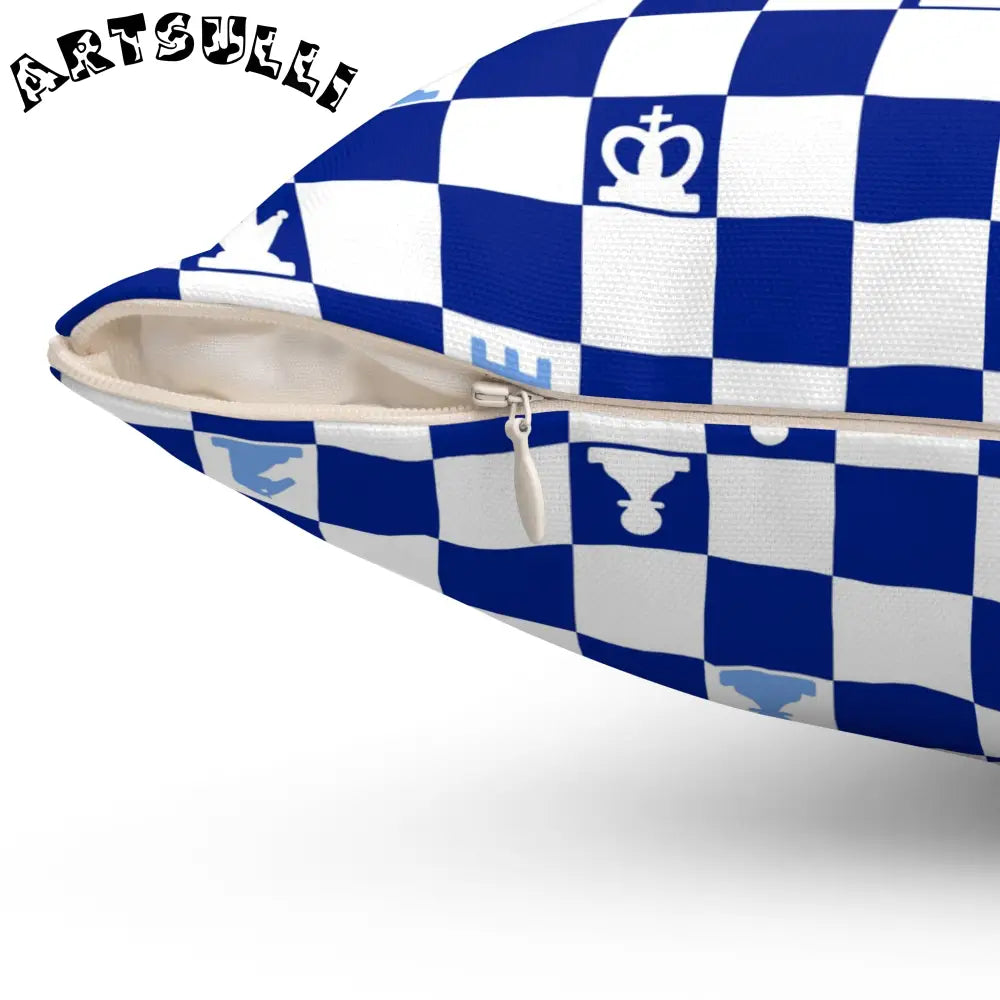 Blue and White Chessboard Throw Pillow, Artsulli - Art is Long, Life is Short, Home Decor, , , , , , , 
