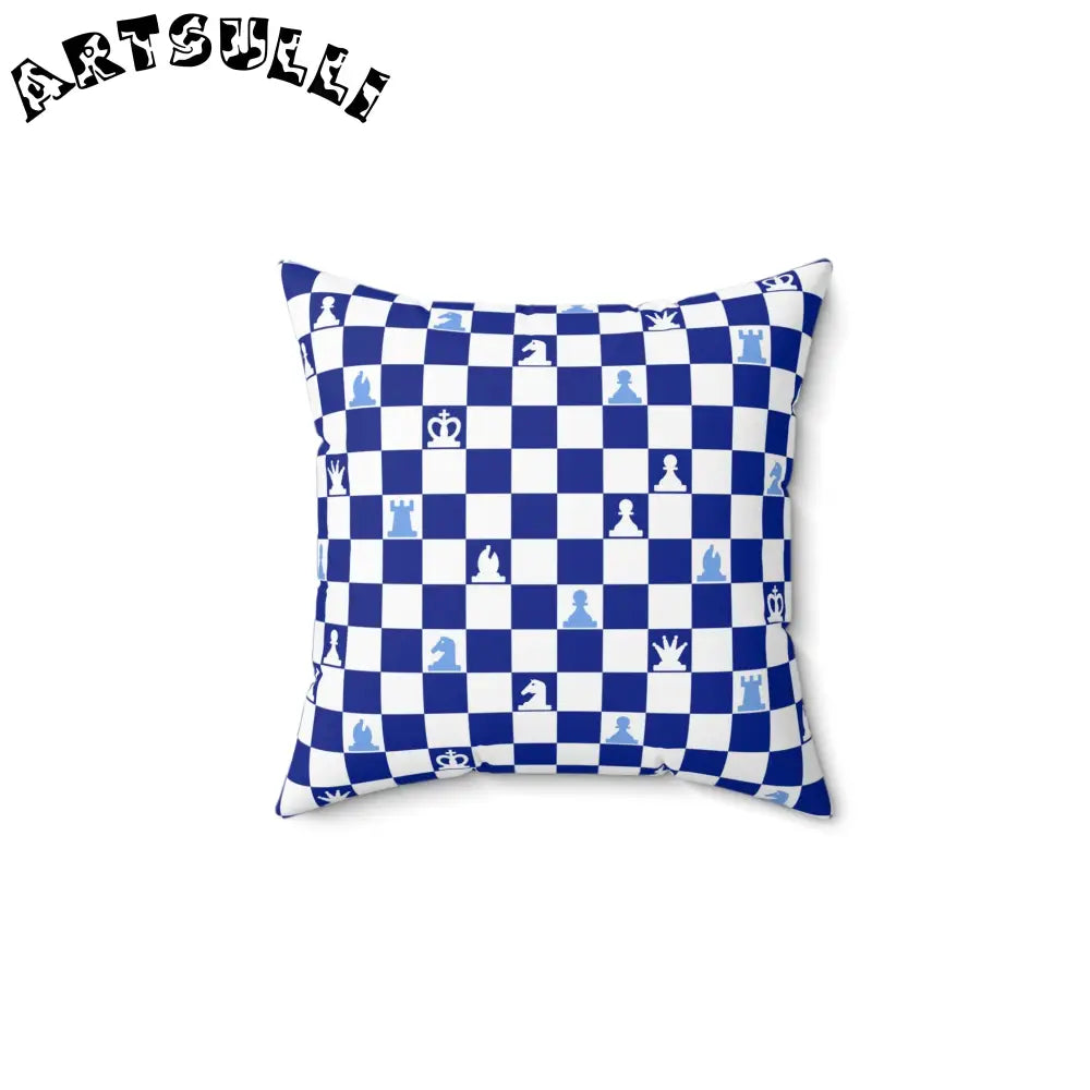 Blue and White Chessboard Throw Pillow, Artsulli - Art is Long, Life is Short, Home Decor, , , , , , , 