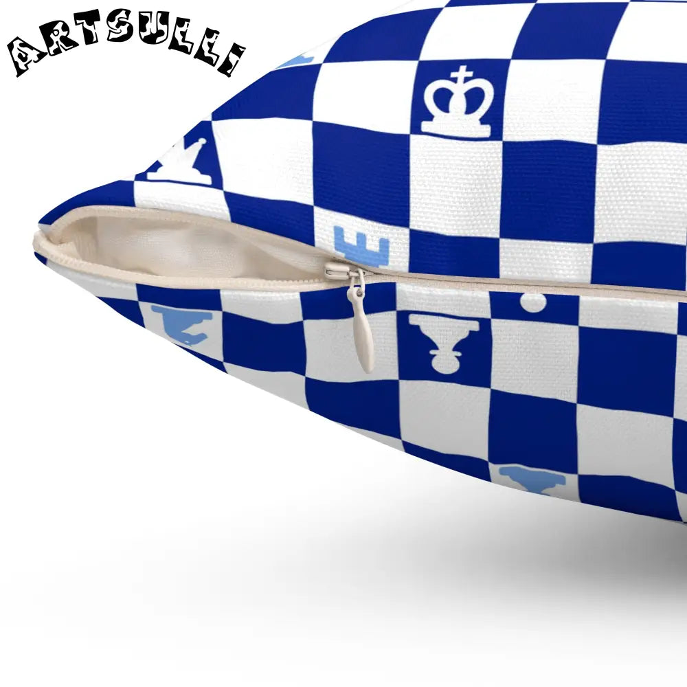 Blue and White Chessboard Throw Pillow, Artsulli - Art is Long, Life is Short, Home Decor, , , , , , , 