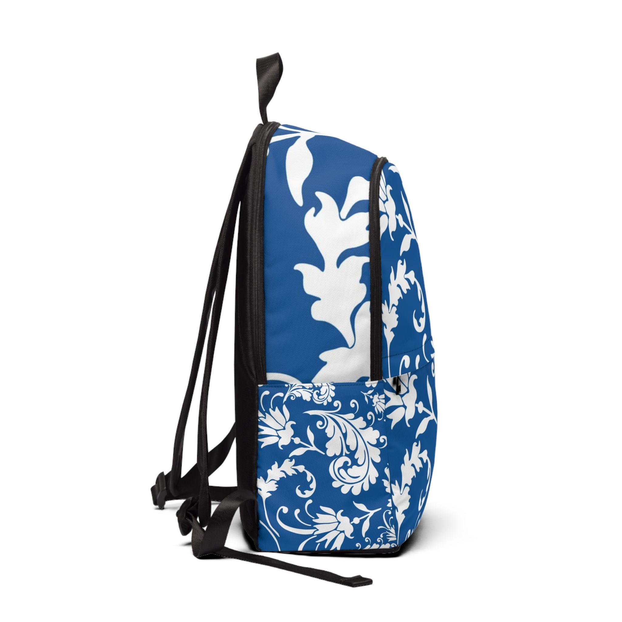 Blue and White Damask Print Backpack, Artsulli - Art is Long, Life is Short, Bags, , , , , , , 