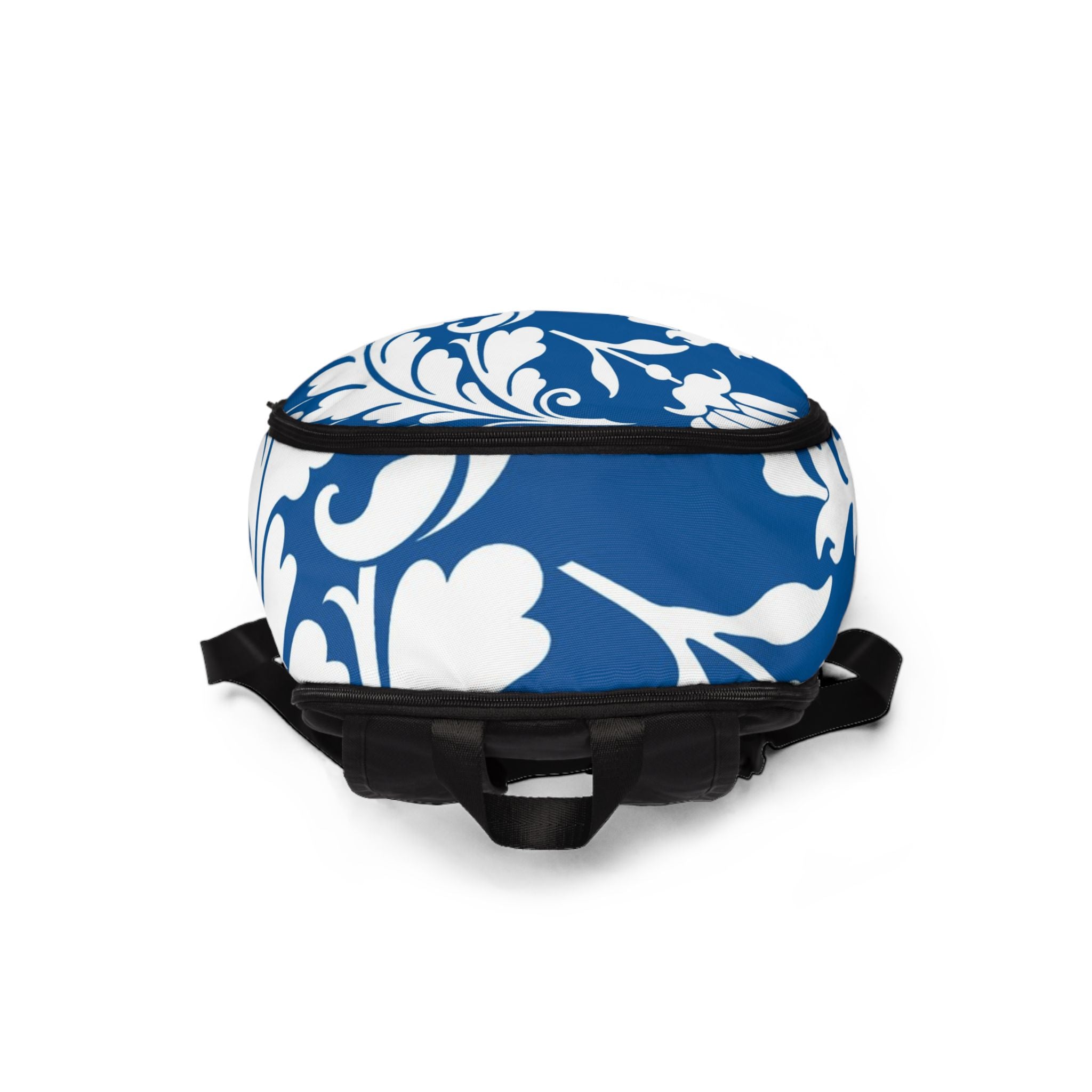 Blue and White Damask Print Backpack, Artsulli - Art is Long, Life is Short, Bags, , , , , , , 
