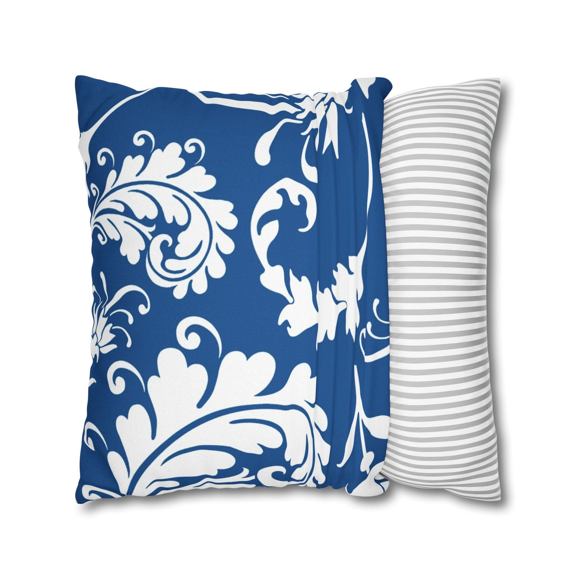 Blue and White Damask Throw Pillow, Artsulli - Art is Long, Life is Short, Home Decor, , , , , , , 