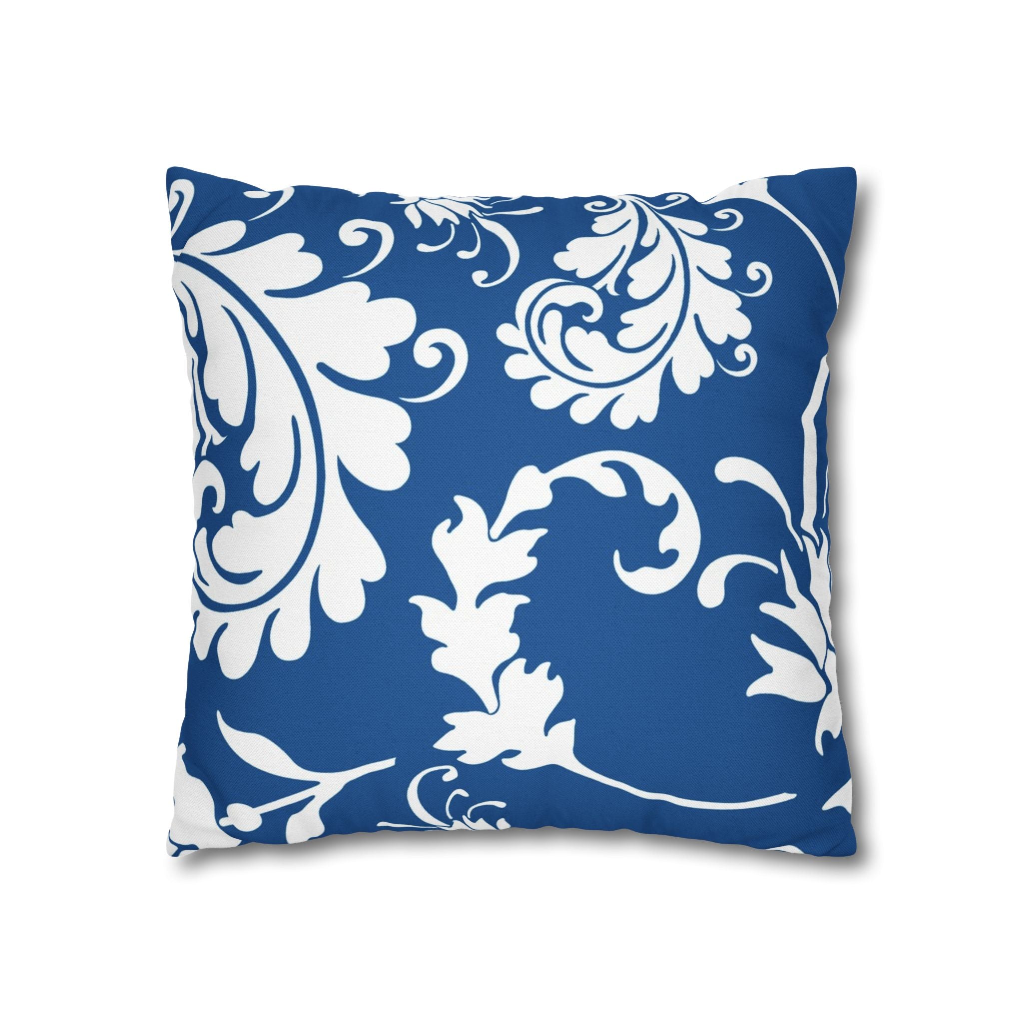 Blue and White Damask Throw Pillow, Artsulli - Art is Long, Life is Short, Home Decor, , , , , , , 