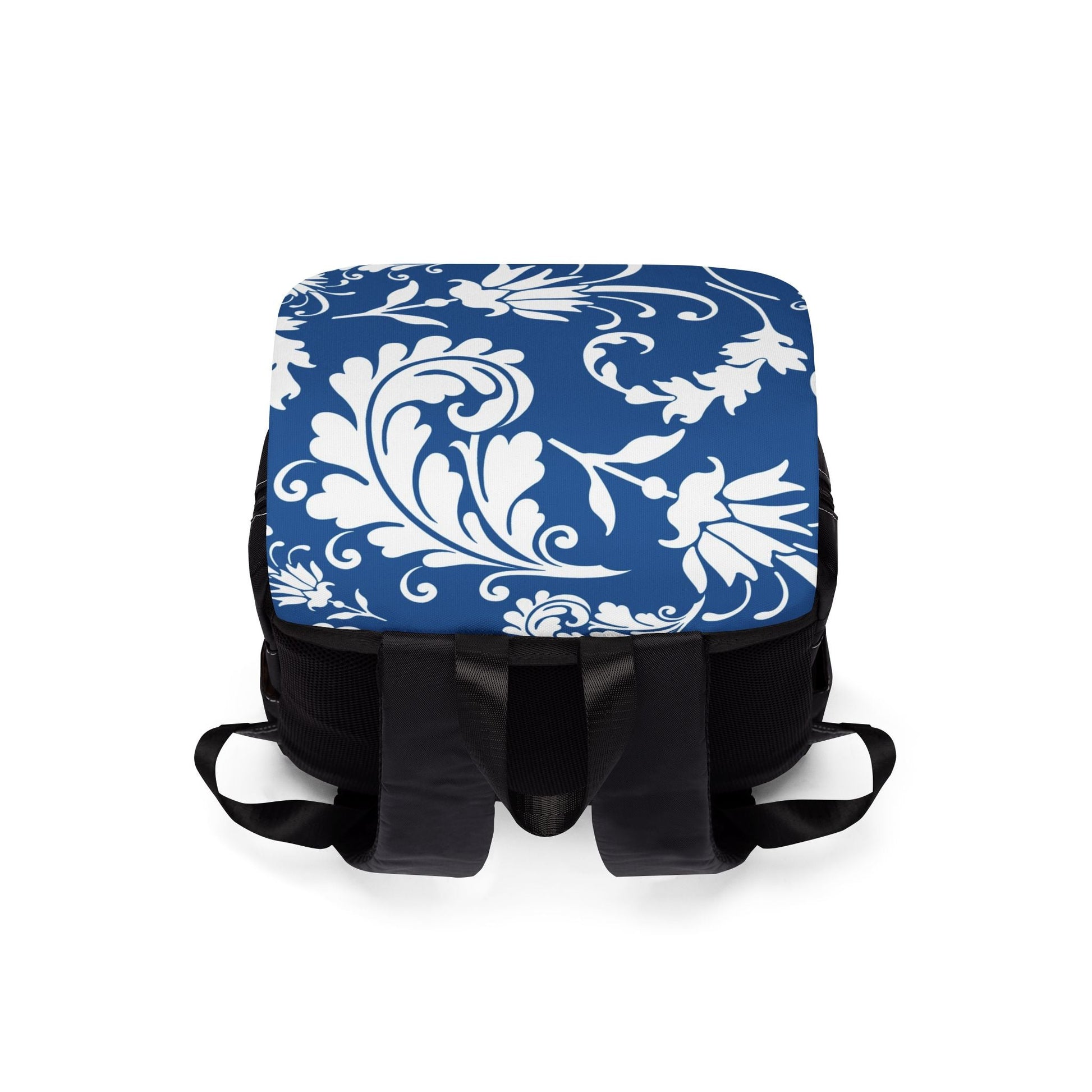 Blue and White Floral Flap Backpack, Artsulli - Art is Long, Life is Short, Bags, , , , , , , 