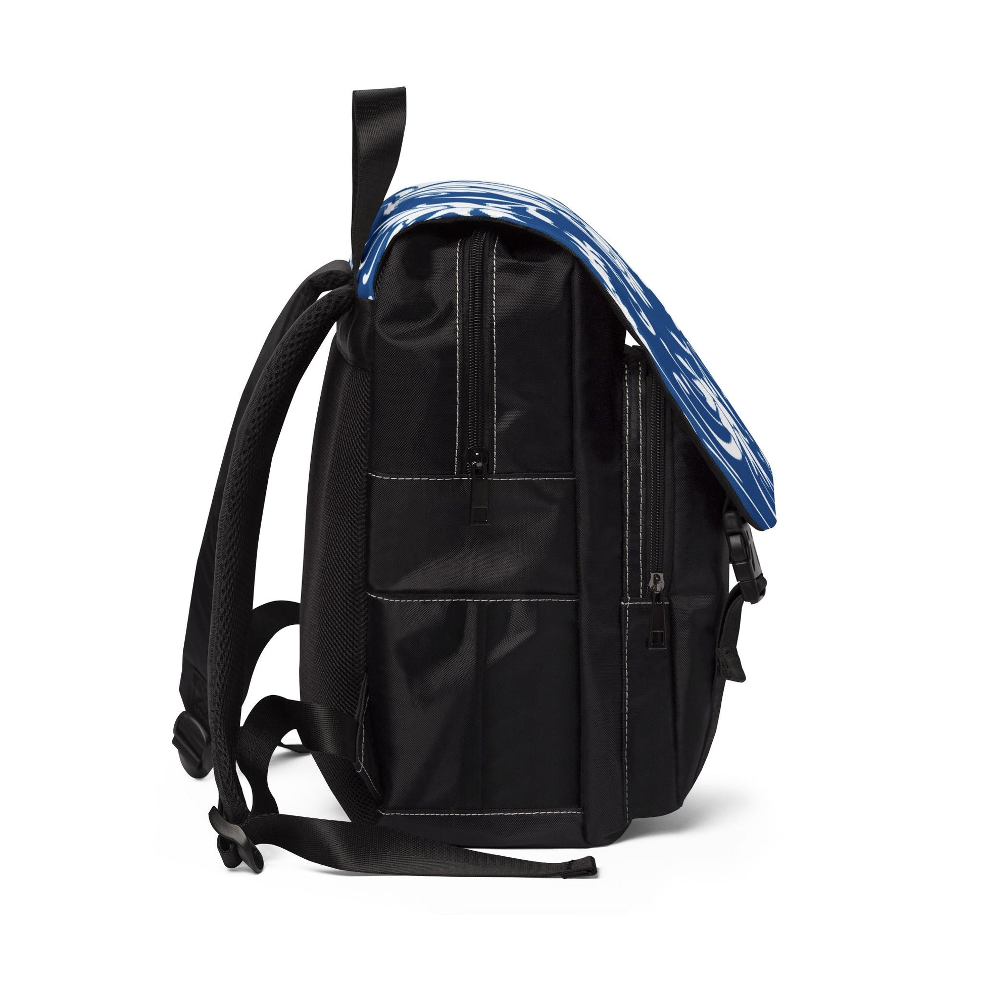 Blue and White Floral Flap Backpack, Artsulli - Art is Long, Life is Short, Bags, , , , , , , 