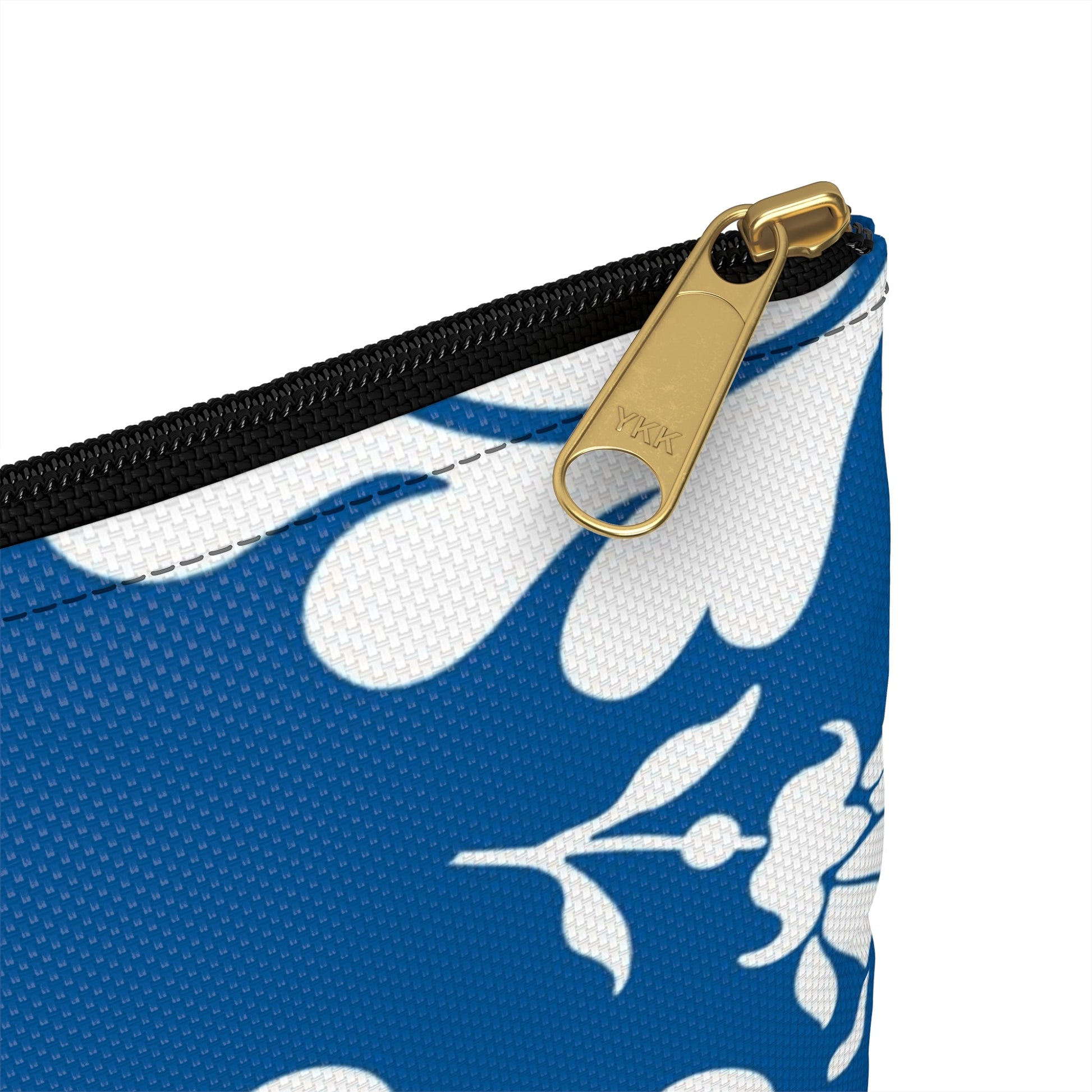 Printify Blue and White Floral Zippered Pouch 2025